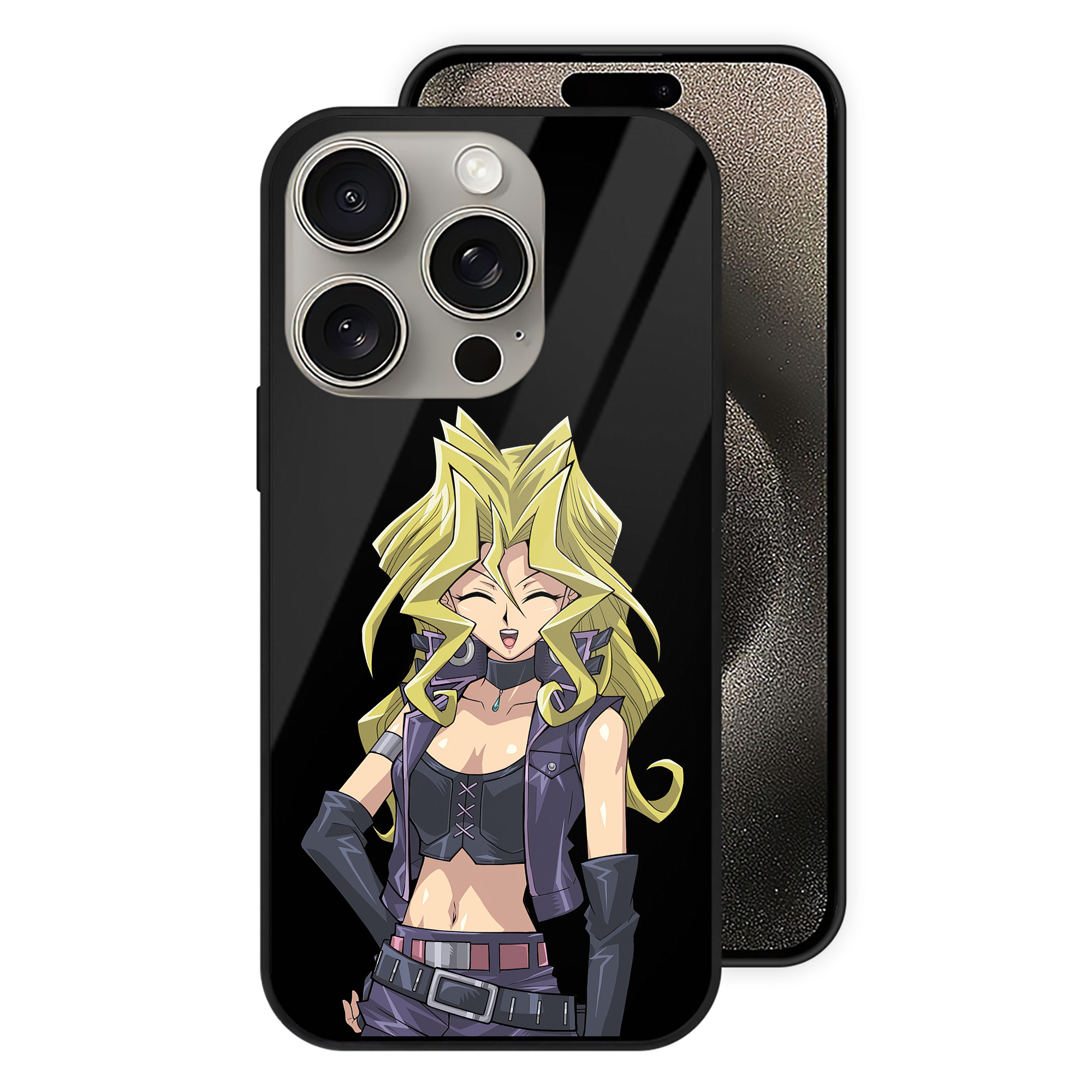 （画像用） 遊☆戯☆王 Yu-Gi-Oh! 【iPhone15Pro対応】スマホケース 耐衝撃＆黄変防止 背面ガラス