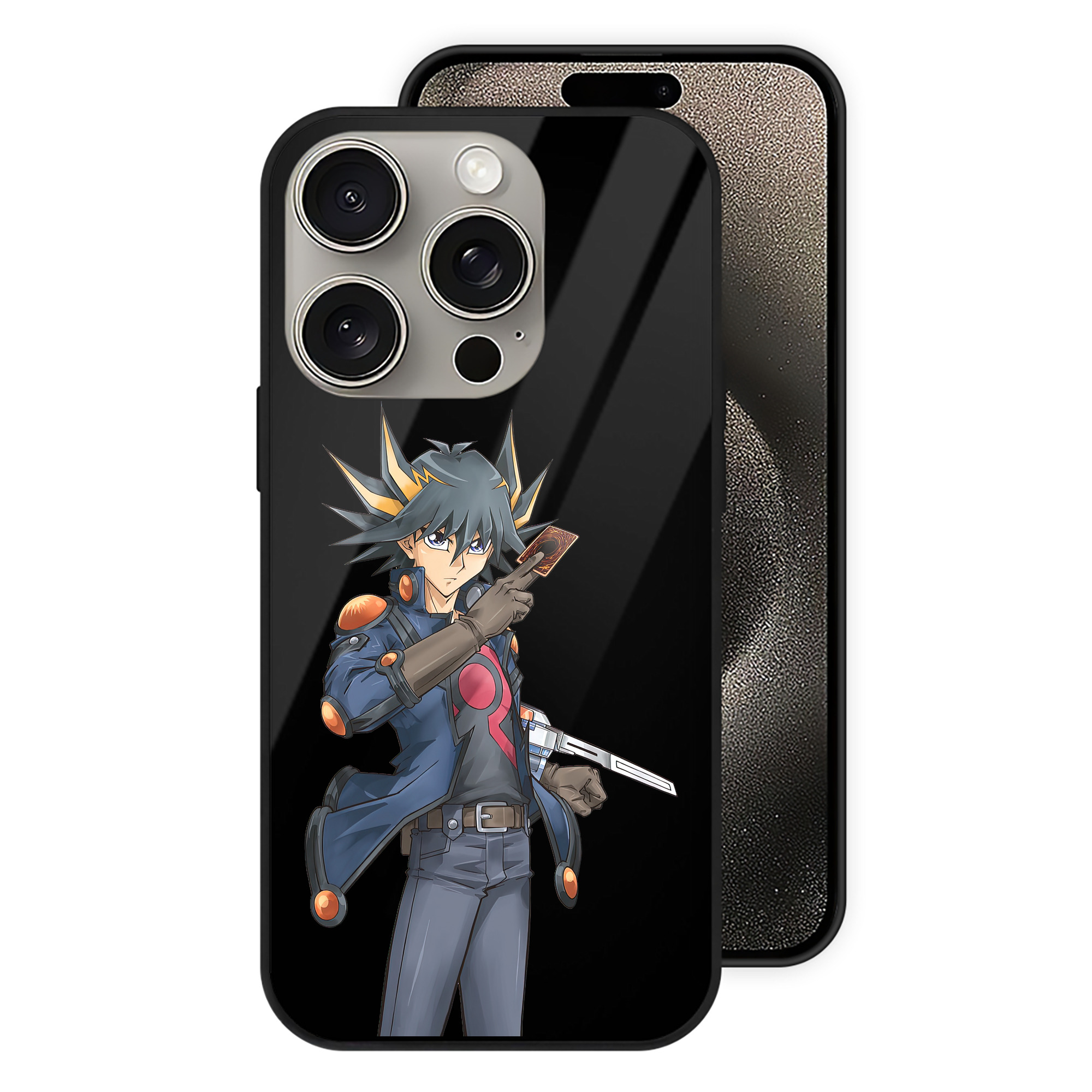 （画像用） 遊☆戯☆王 Yu-Gi-Oh! 【iPhone15Pro対応】スマホケース 耐衝撃＆黄変防止 背面ガラス