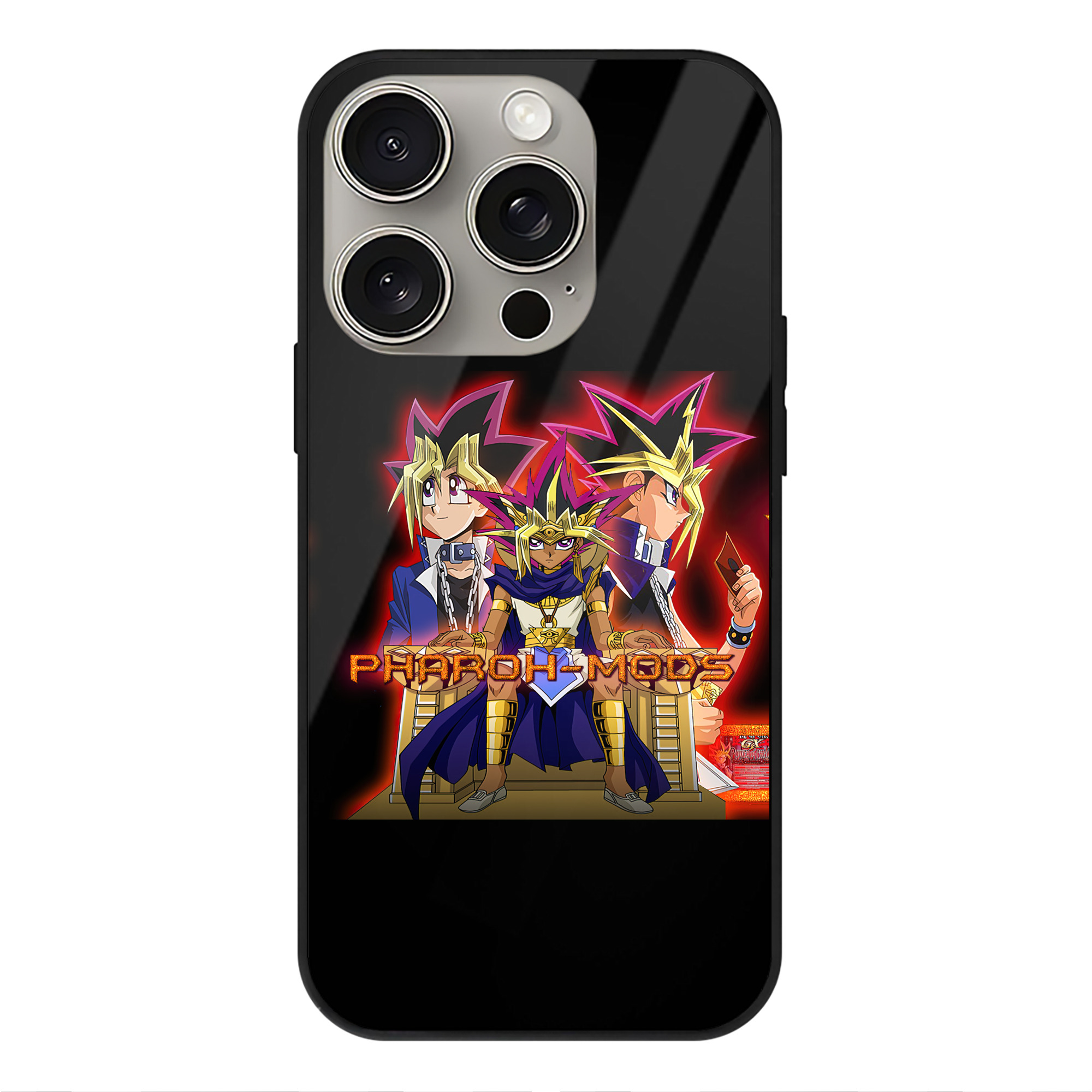 遊☆戯☆王 Yu-Gi-Oh! 【iPhone15Pro対応】スマホケース 耐衝撃＆黄変防止 背面ガラス