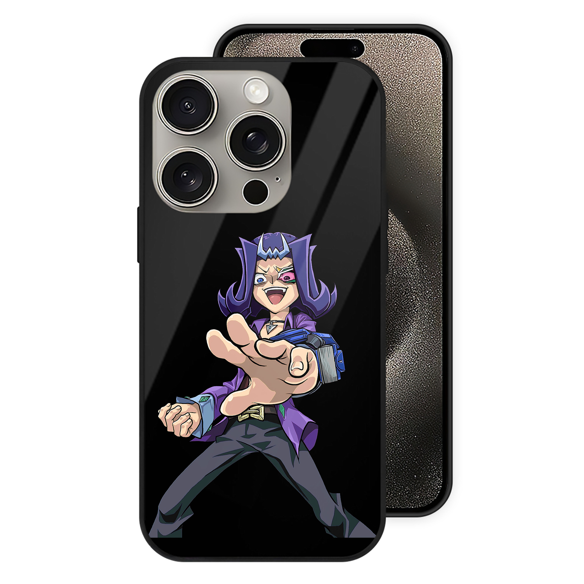 （画像用） 遊☆戯☆王 Yu-Gi-Oh! 【iPhone15Pro対応】スマホケース 耐衝撃＆黄変防止 背面ガラス