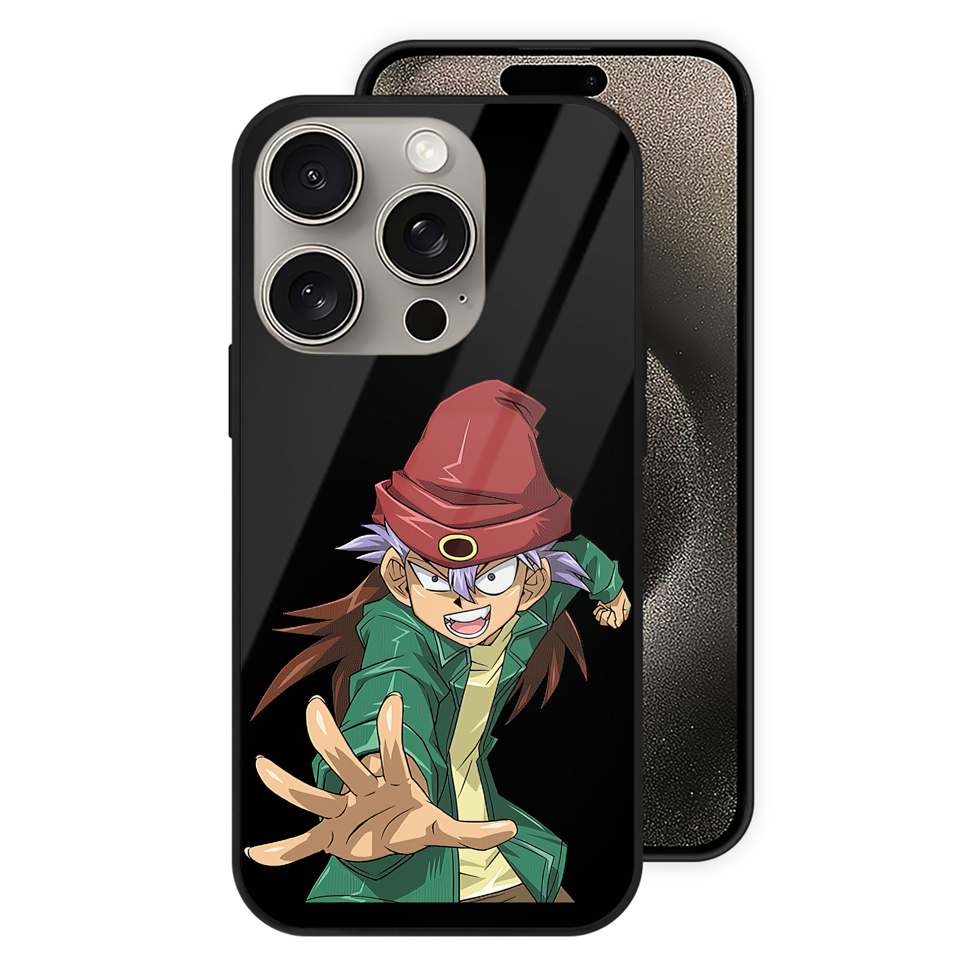 （画像用） 遊☆戯☆王 Yu-Gi-Oh! 【iPhone15Pro対応】スマホケース 耐衝撃＆黄変防止 背面ガラス