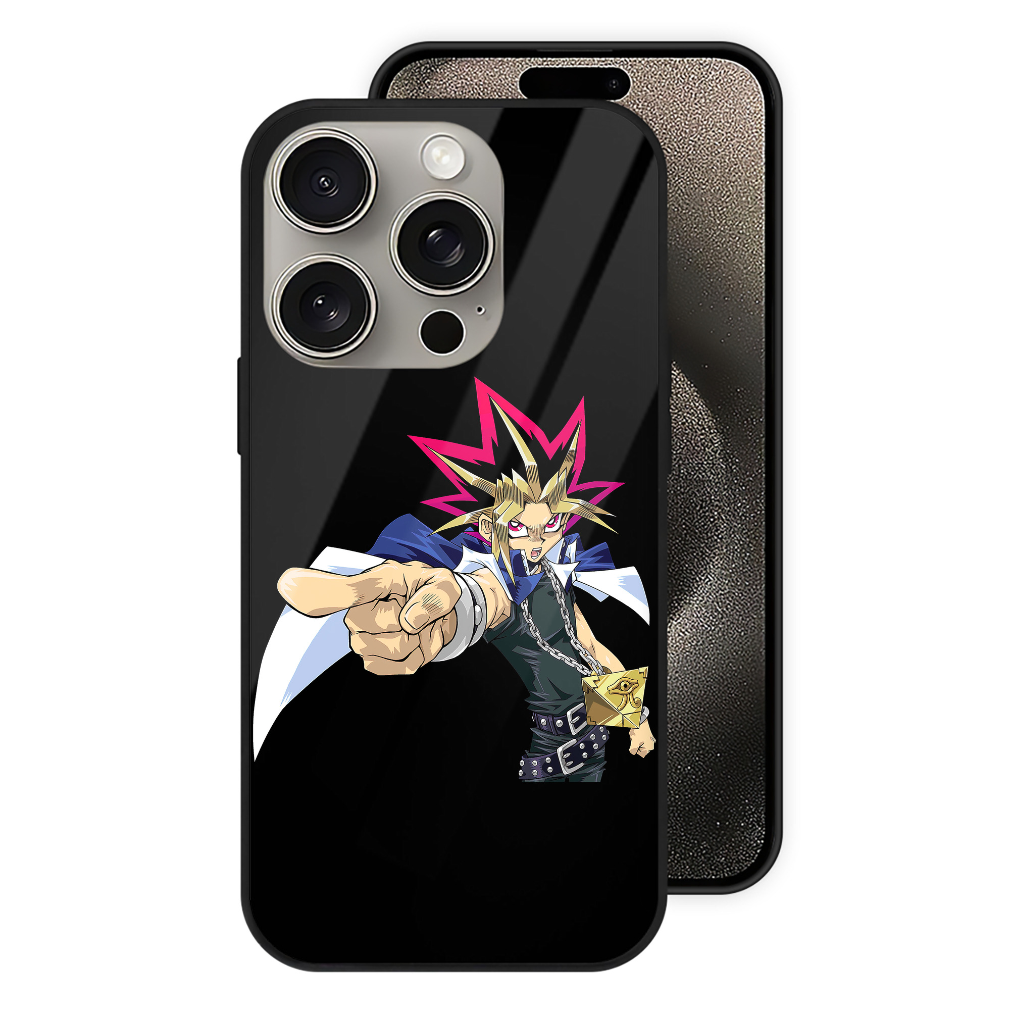遊☆戯☆王 Yu-Gi-Oh! 【iPhone15Pro対応】スマホケース 耐衝撃＆黄変防止 背面ガラス