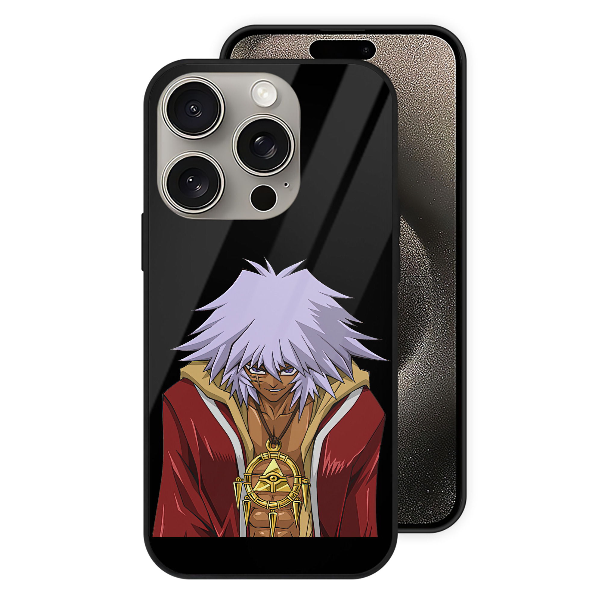 （画像用） 遊☆戯☆王 Yu-Gi-Oh! 【iPhone15Pro対応】スマホケース 耐衝撃＆黄変防止 背面ガラス