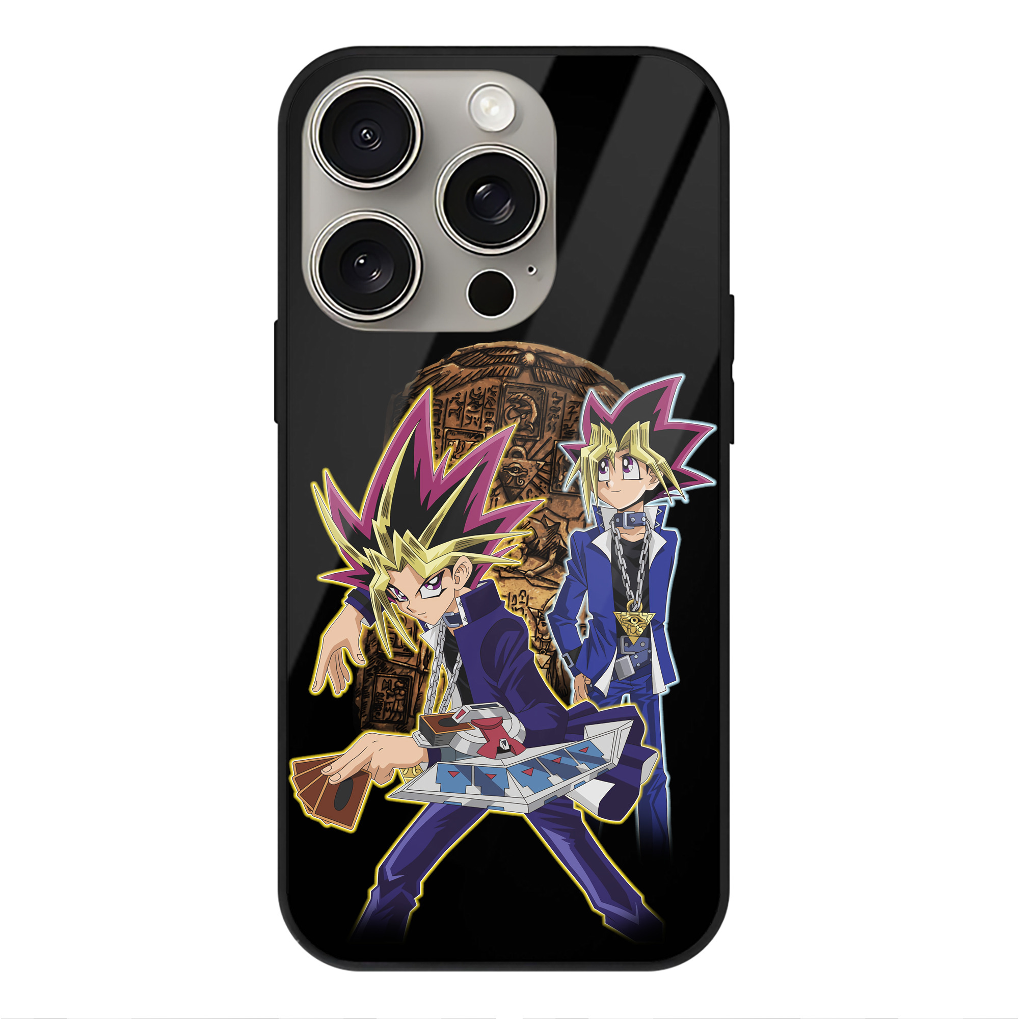遊☆戯☆王 Yu-Gi-Oh! 【iPhone15Pro対応】スマホケース 耐衝撃＆黄変防止 背面ガラス