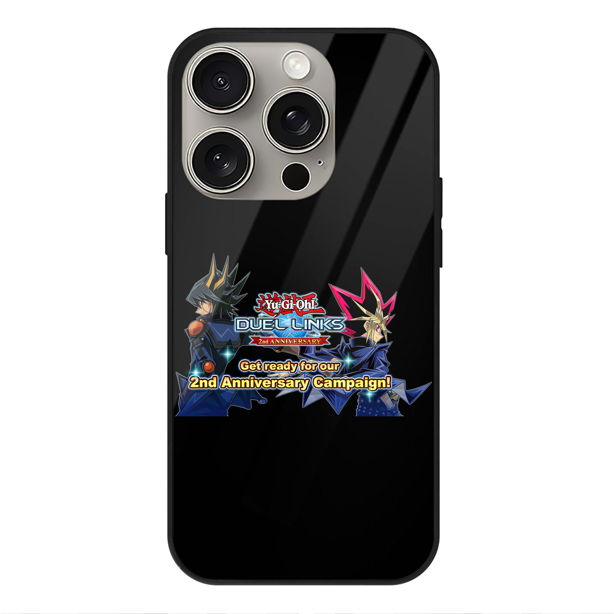 （画像用） 遊☆戯☆王 Yu-Gi-Oh! 【iPhone15Pro対応】スマホケース 耐衝撃＆黄変防止 背面ガラス