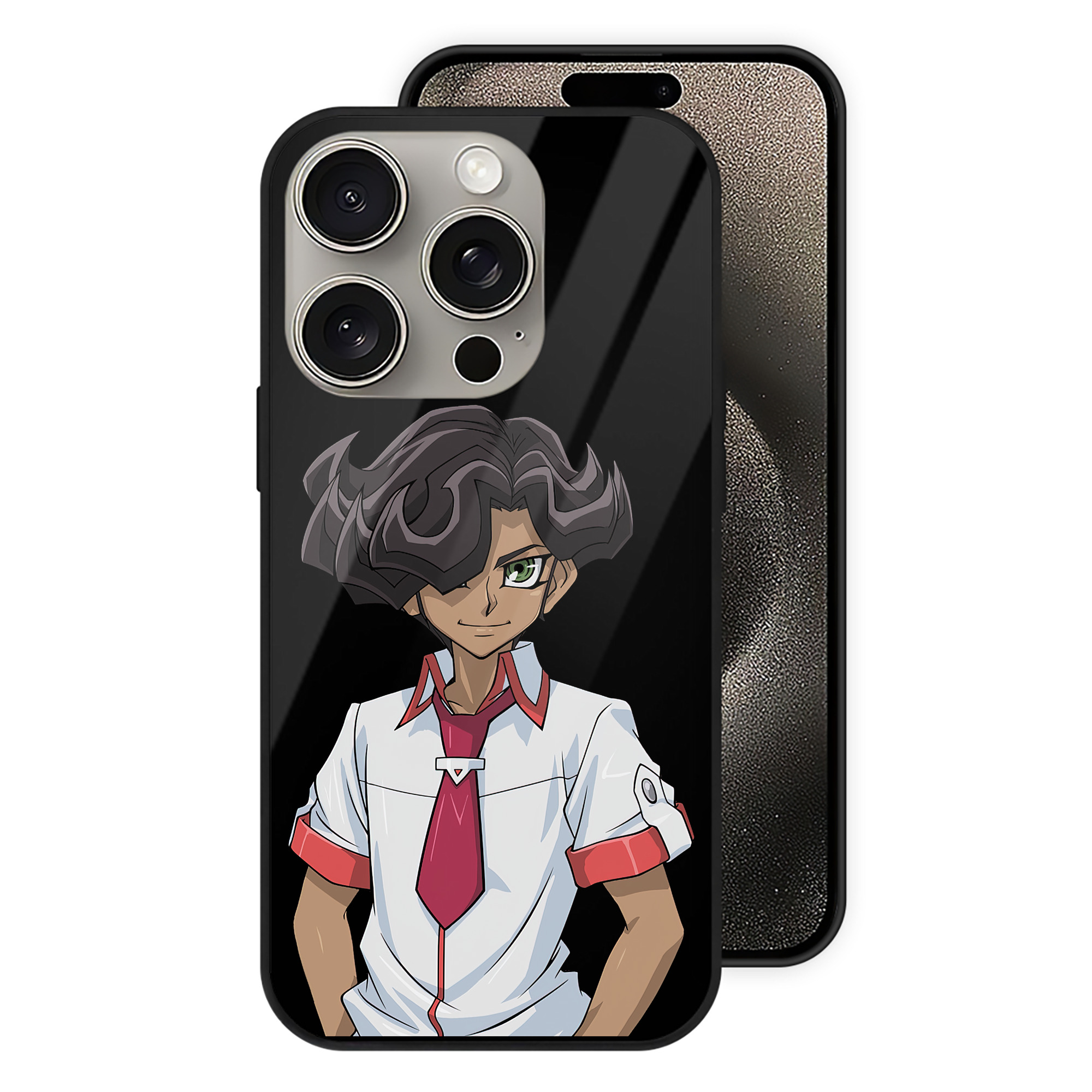 （画像用） 遊☆戯☆王 Yu-Gi-Oh! 【iPhone15Pro対応】スマホケース 耐衝撃＆黄変防止 背面ガラス