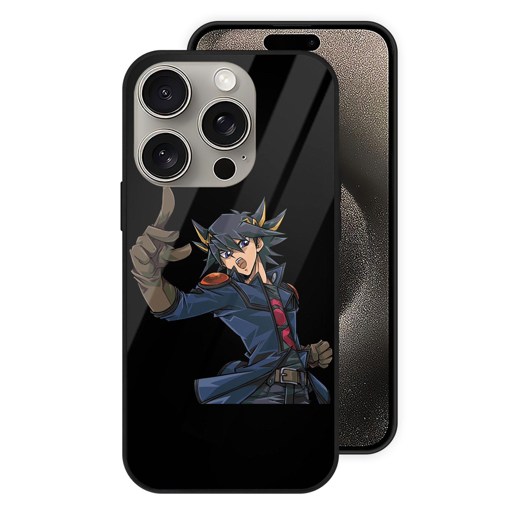 （画像用） 遊☆戯☆王 Yu-Gi-Oh! 【iPhone15Pro対応】スマホケース 耐衝撃＆黄変防止 背面ガラス