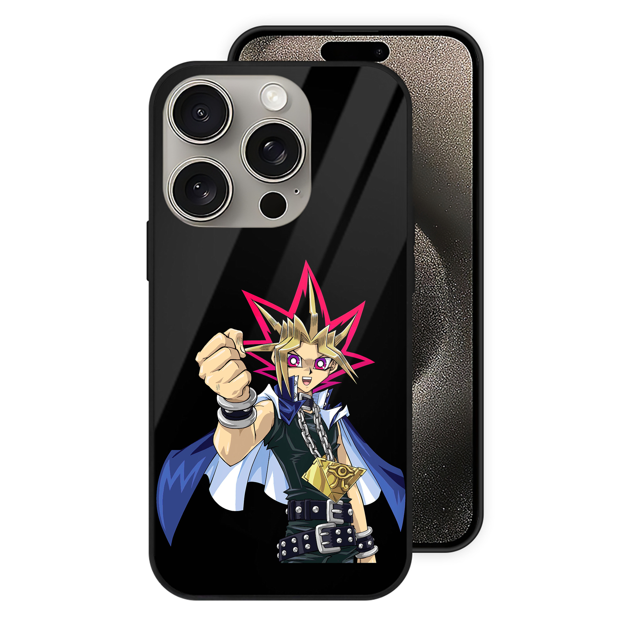 （画像用） 遊☆戯☆王 Yu-Gi-Oh! 【iPhone15Pro対応】スマホケース 耐衝撃＆黄変防止 背面ガラス