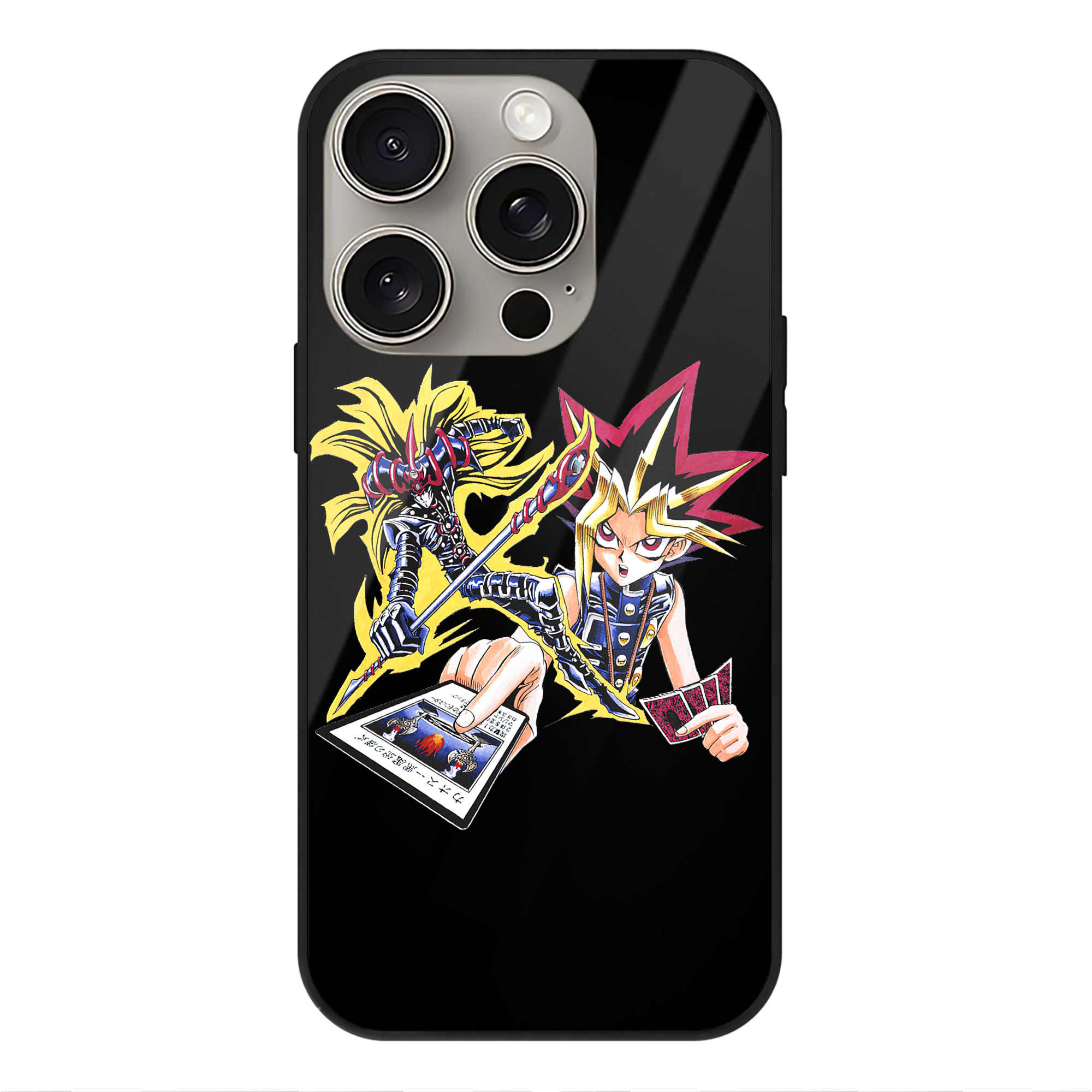遊☆戯☆王 Yu-Gi-Oh! 【iPhone15Pro対応】スマホケース 耐衝撃＆黄変防止 背面ガラス