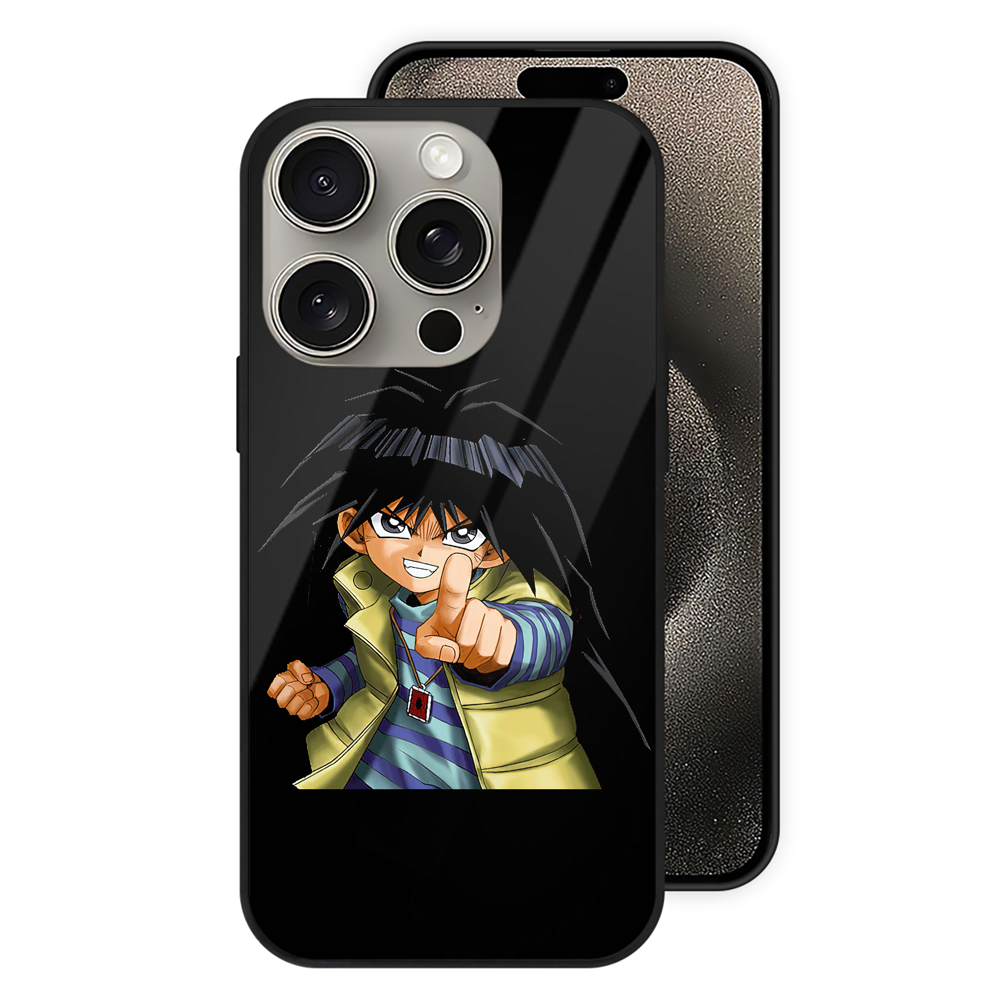 （画像用） 遊☆戯☆王 Yu-Gi-Oh! 【iPhone15Pro対応】スマホケース 耐衝撃＆黄変防止 背面ガラス
