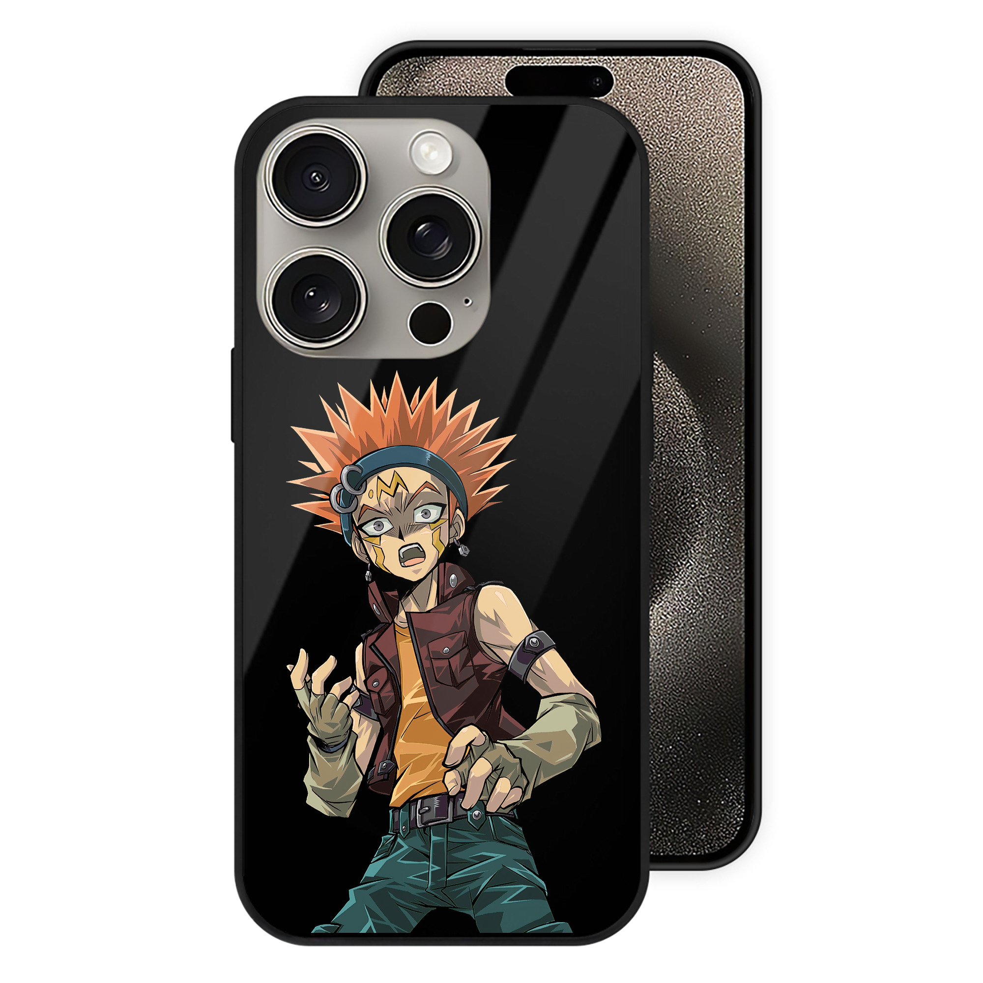（画像用） 遊☆戯☆王 Yu-Gi-Oh! 【iPhone15Pro対応】スマホケース 耐衝撃＆黄変防止 背面ガラス