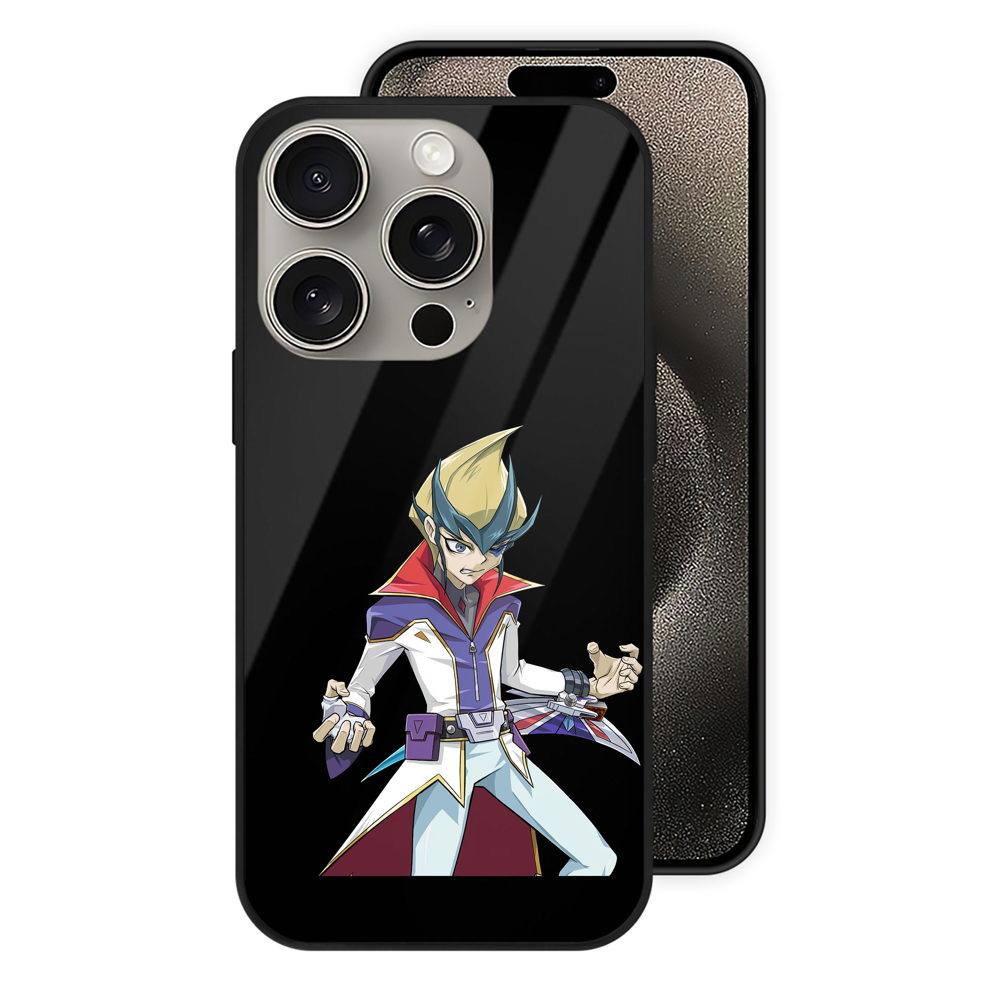 （画像用） 遊☆戯☆王 Yu-Gi-Oh! 【iPhone15Pro対応】スマホケース 耐衝撃＆黄変防止 背面ガラス