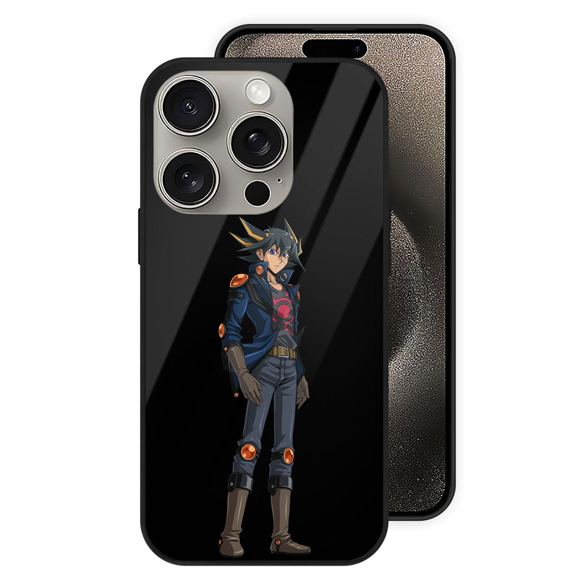 （画像用） 遊☆戯☆王 Yu-Gi-Oh! 【iPhone15Pro対応】スマホケース 耐衝撃＆黄変防止 背面ガラス