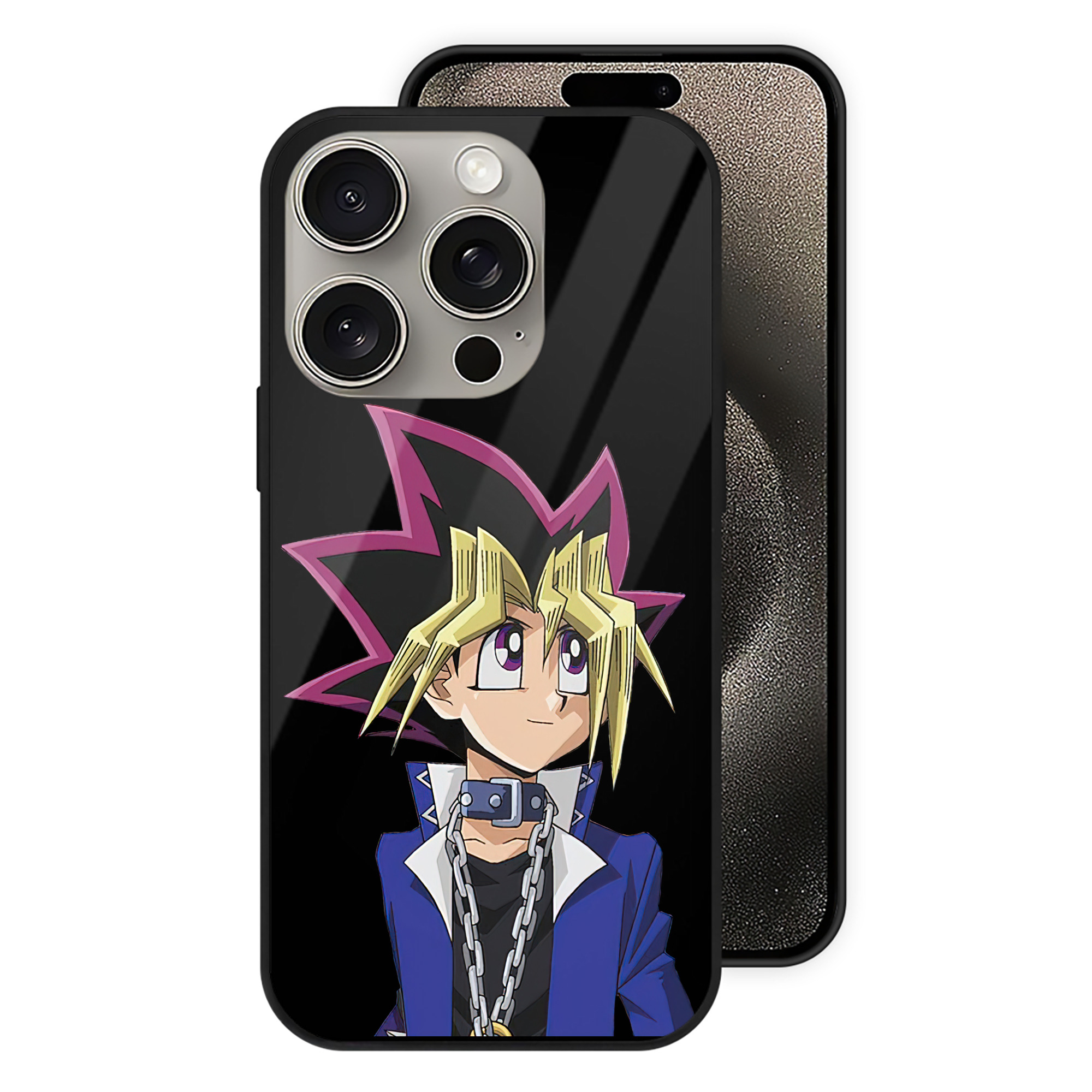 （画像用） 遊☆戯☆王 Yu-Gi-Oh! 【iPhone15Pro対応】スマホケース 耐衝撃＆黄変防止 背面ガラス