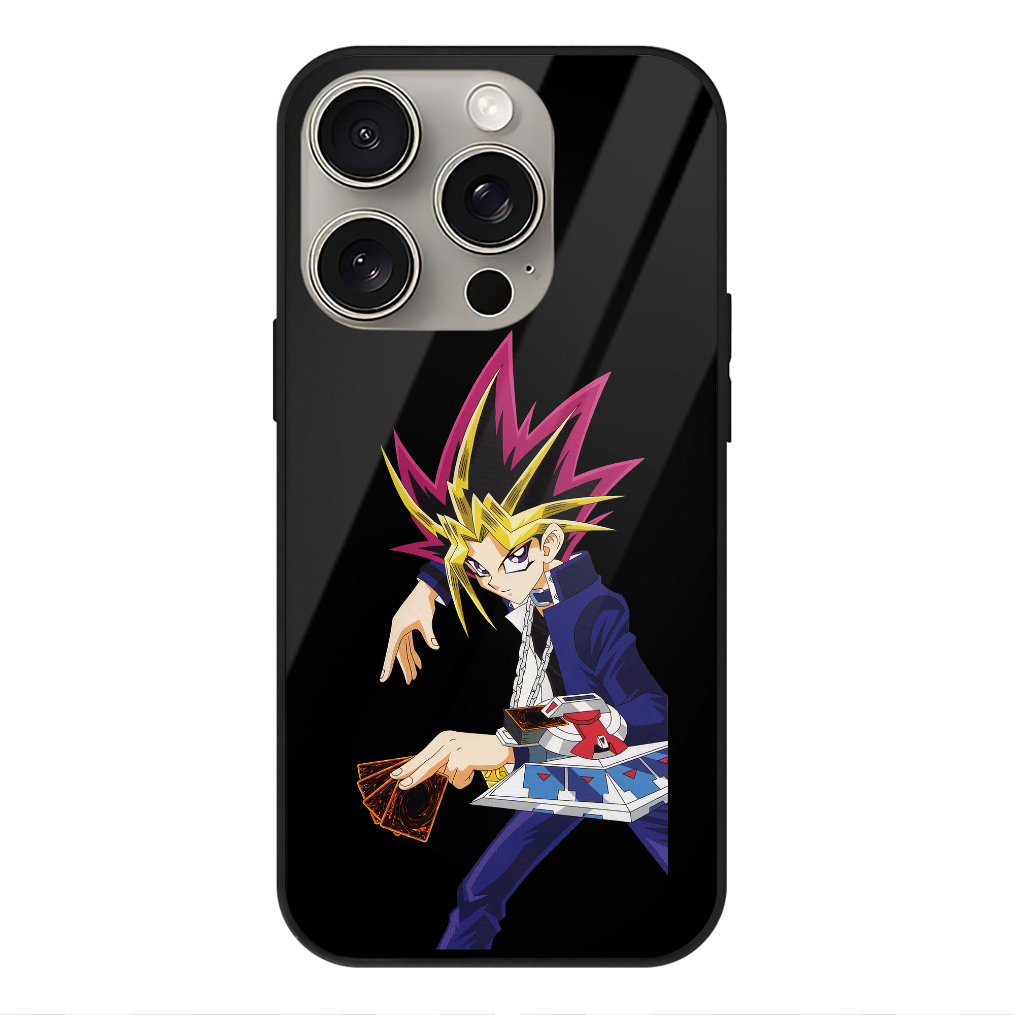 遊☆戯☆王 Yu-Gi-Oh! 【iPhone15Pro対応】スマホケース 耐衝撃＆黄変防止 背面ガラス
