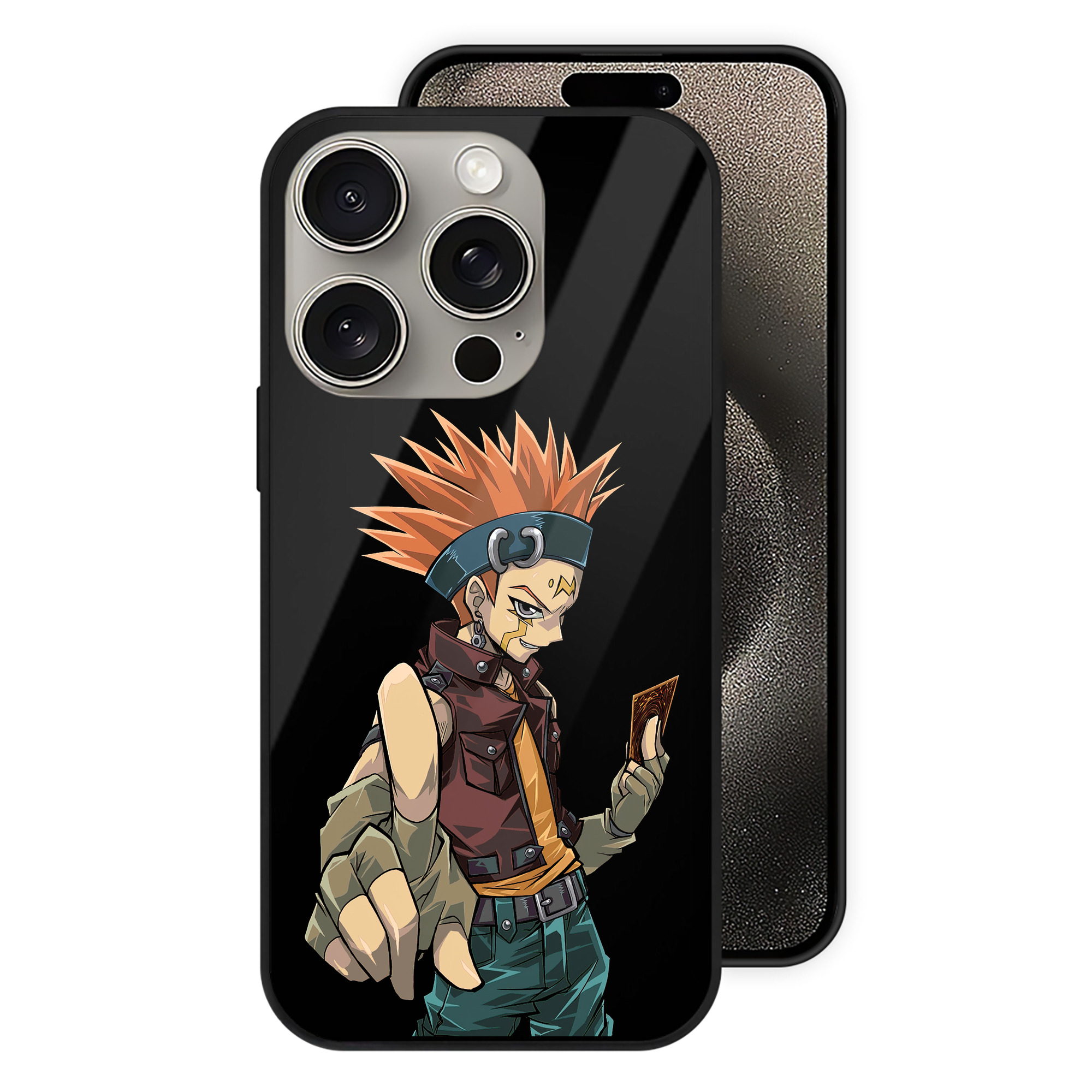 （画像用） 遊☆戯☆王 Yu-Gi-Oh! 【iPhone15Pro対応】スマホケース 耐衝撃＆黄変防止 背面ガラス