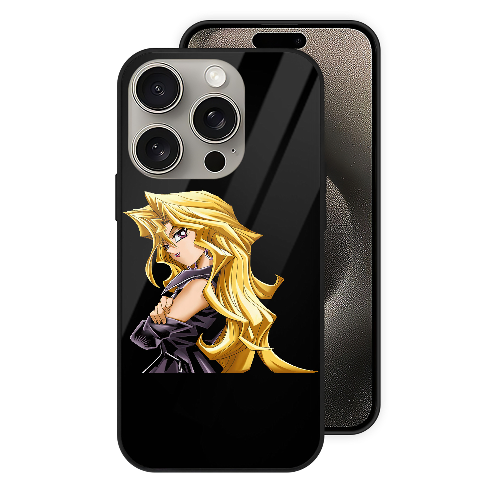 （画像用） 遊☆戯☆王 Yu-Gi-Oh! 【iPhone15Pro対応】スマホケース 耐衝撃＆黄変防止 背面ガラス