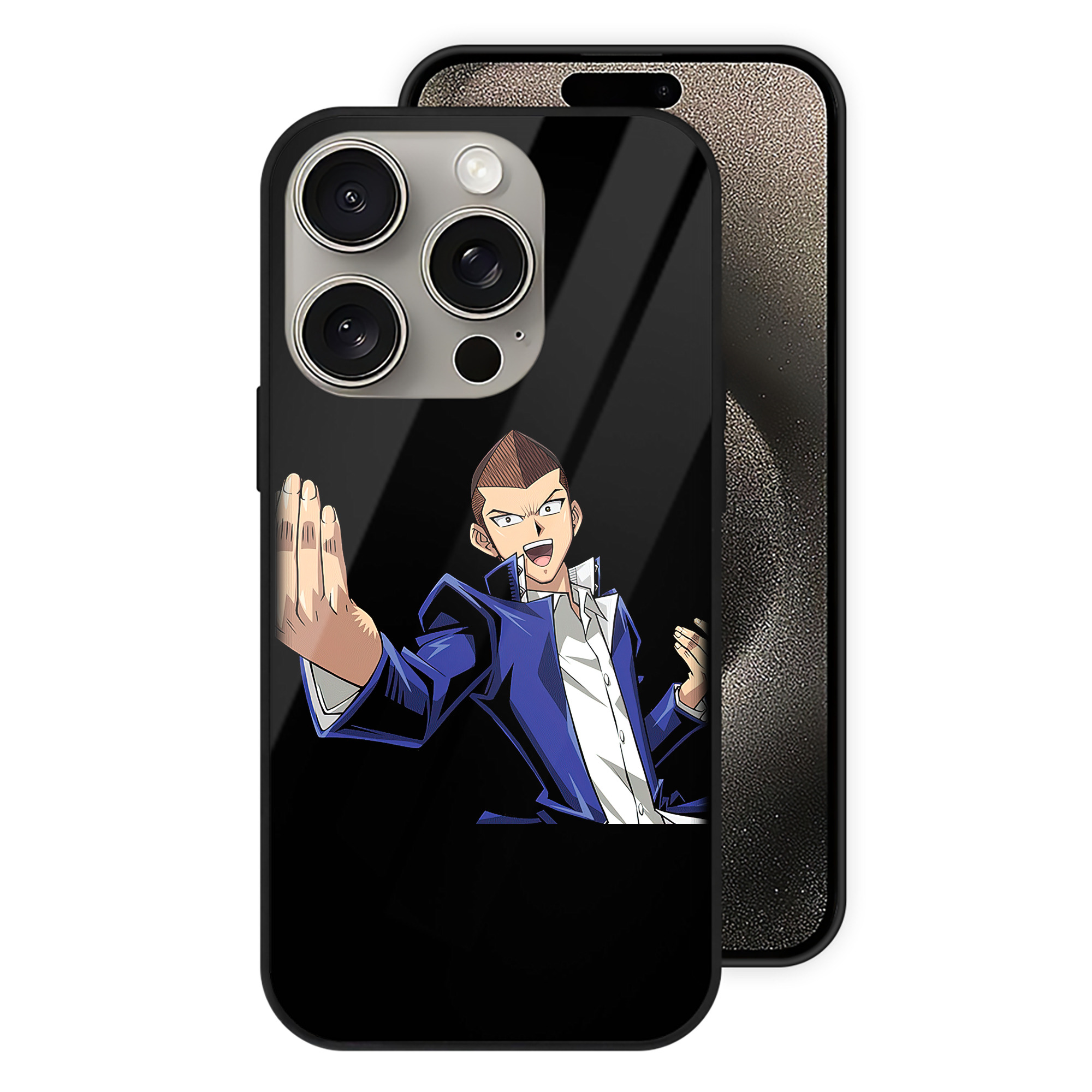 （画像用） 遊☆戯☆王 Yu-Gi-Oh! 【iPhone15Pro対応】スマホケース 耐衝撃＆黄変防止 背面ガラス