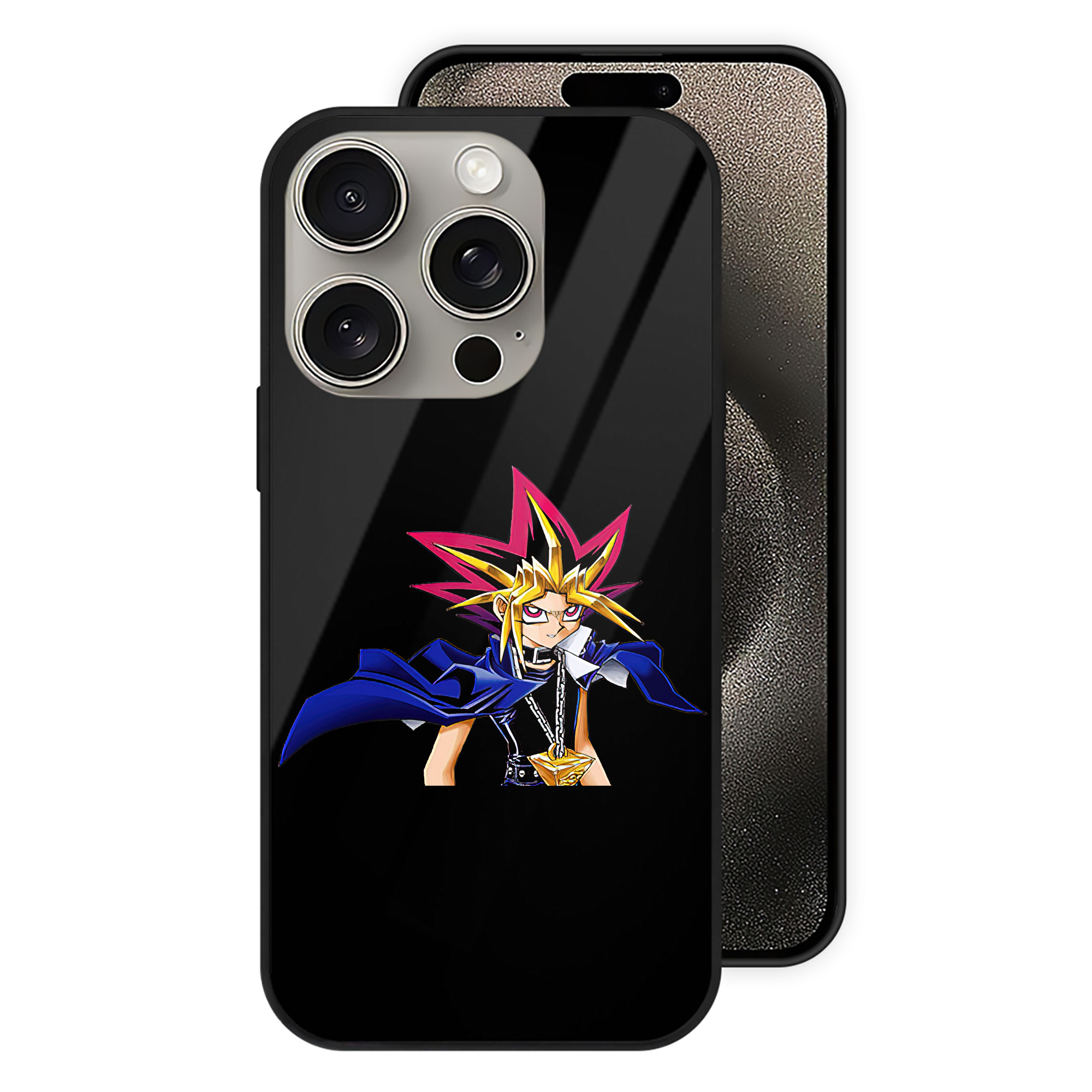（画像用） 遊☆戯☆王 Yu-Gi-Oh! 【iPhone15Pro対応】スマホケース 耐衝撃＆黄変防止 背面ガラス