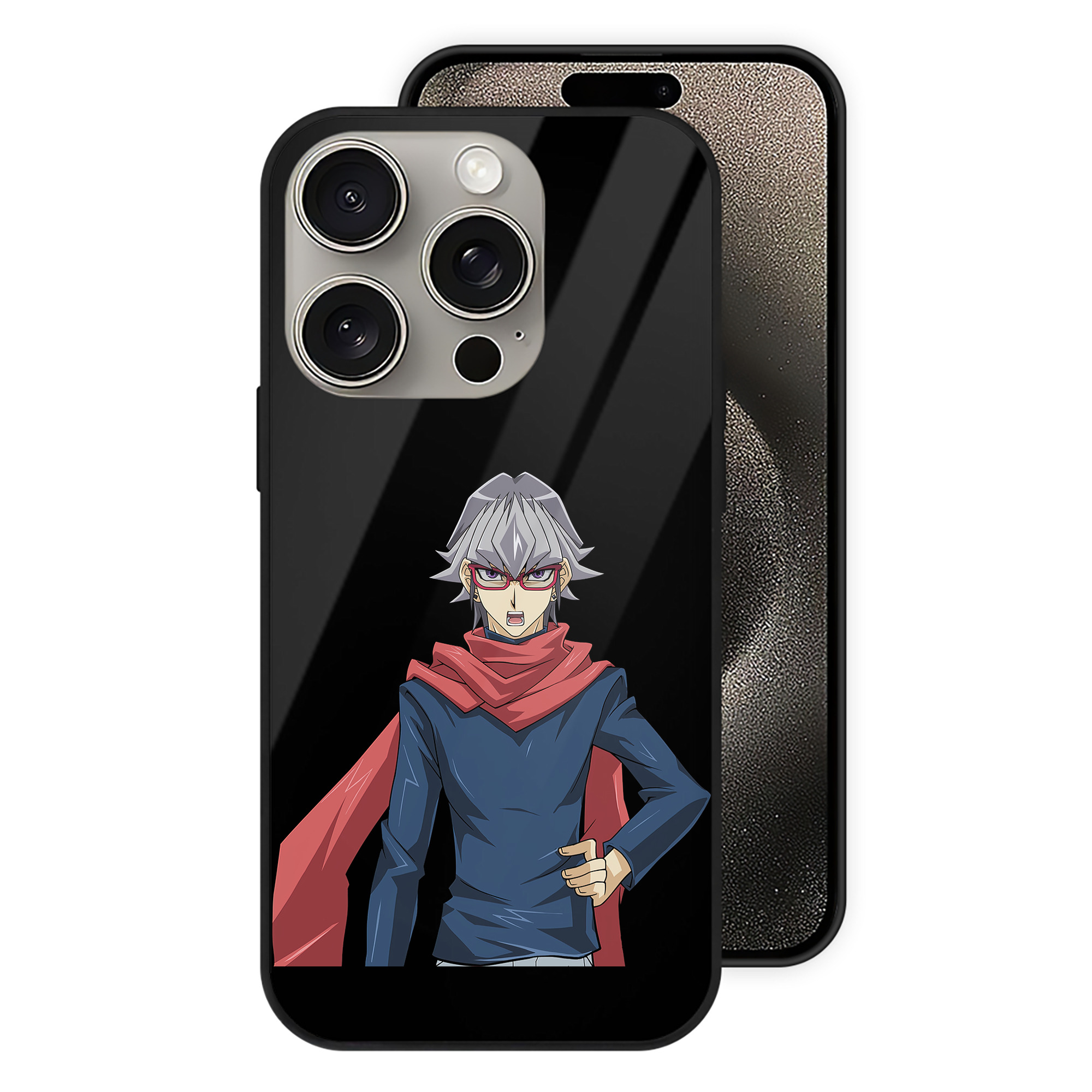 （画像用） 遊☆戯☆王 Yu-Gi-Oh! 【iPhone15Pro対応】スマホケース 耐衝撃＆黄変防止 背面ガラス