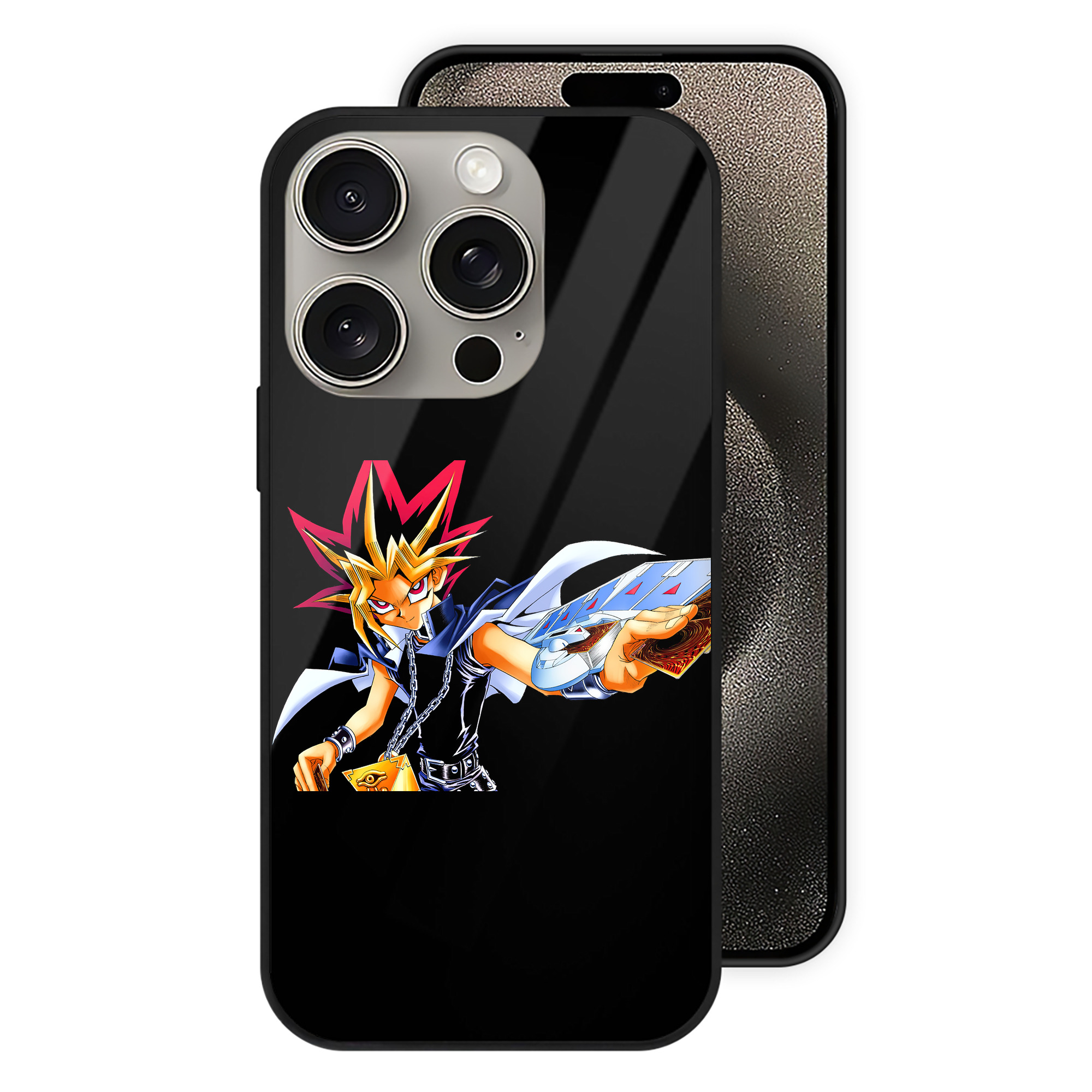 （画像用） 遊☆戯☆王 Yu-Gi-Oh! 【iPhone15Pro対応】スマホケース 耐衝撃＆黄変防止 背面ガラス