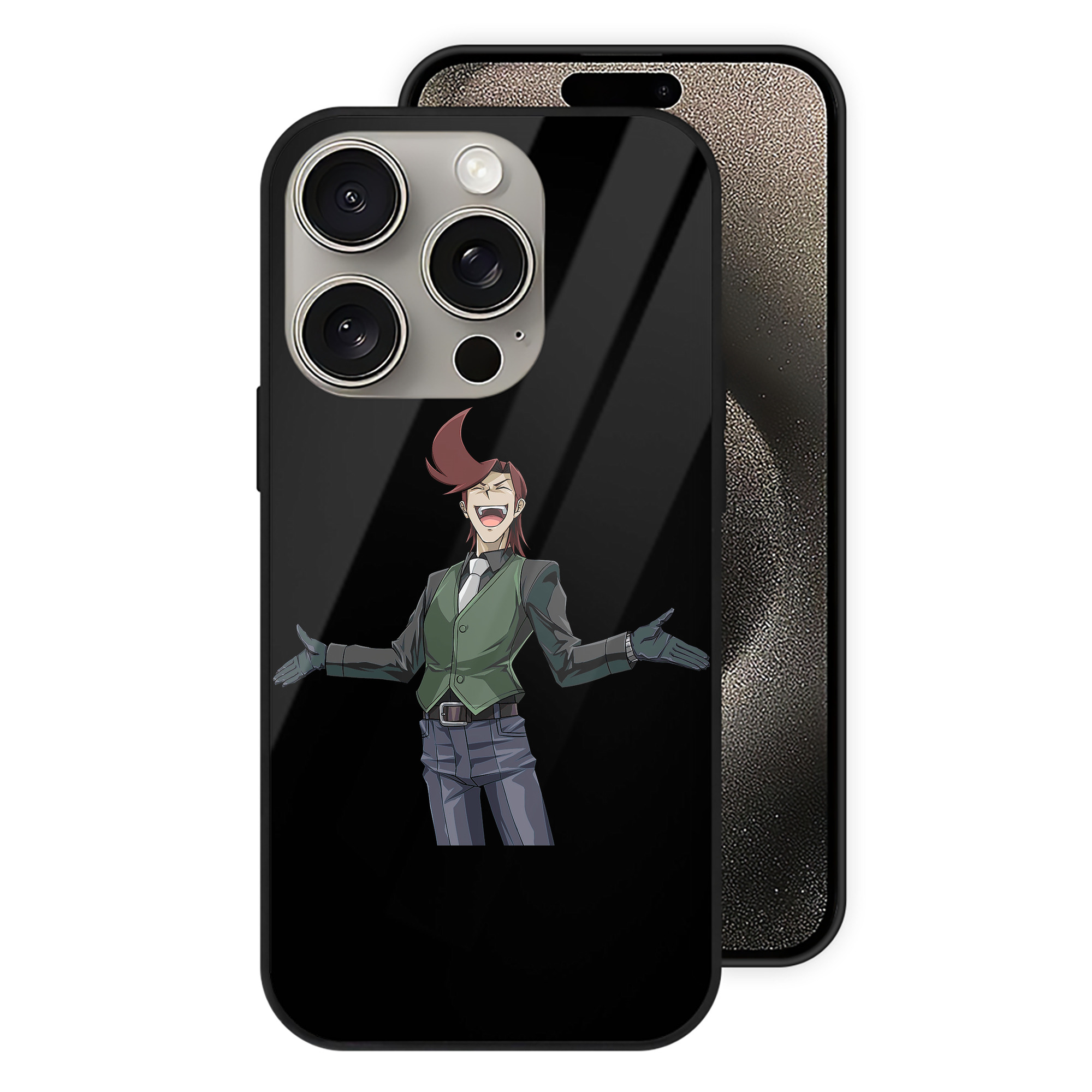 （画像用） 遊☆戯☆王 Yu-Gi-Oh! 【iPhone15Pro対応】スマホケース 耐衝撃＆黄変防止 背面ガラス