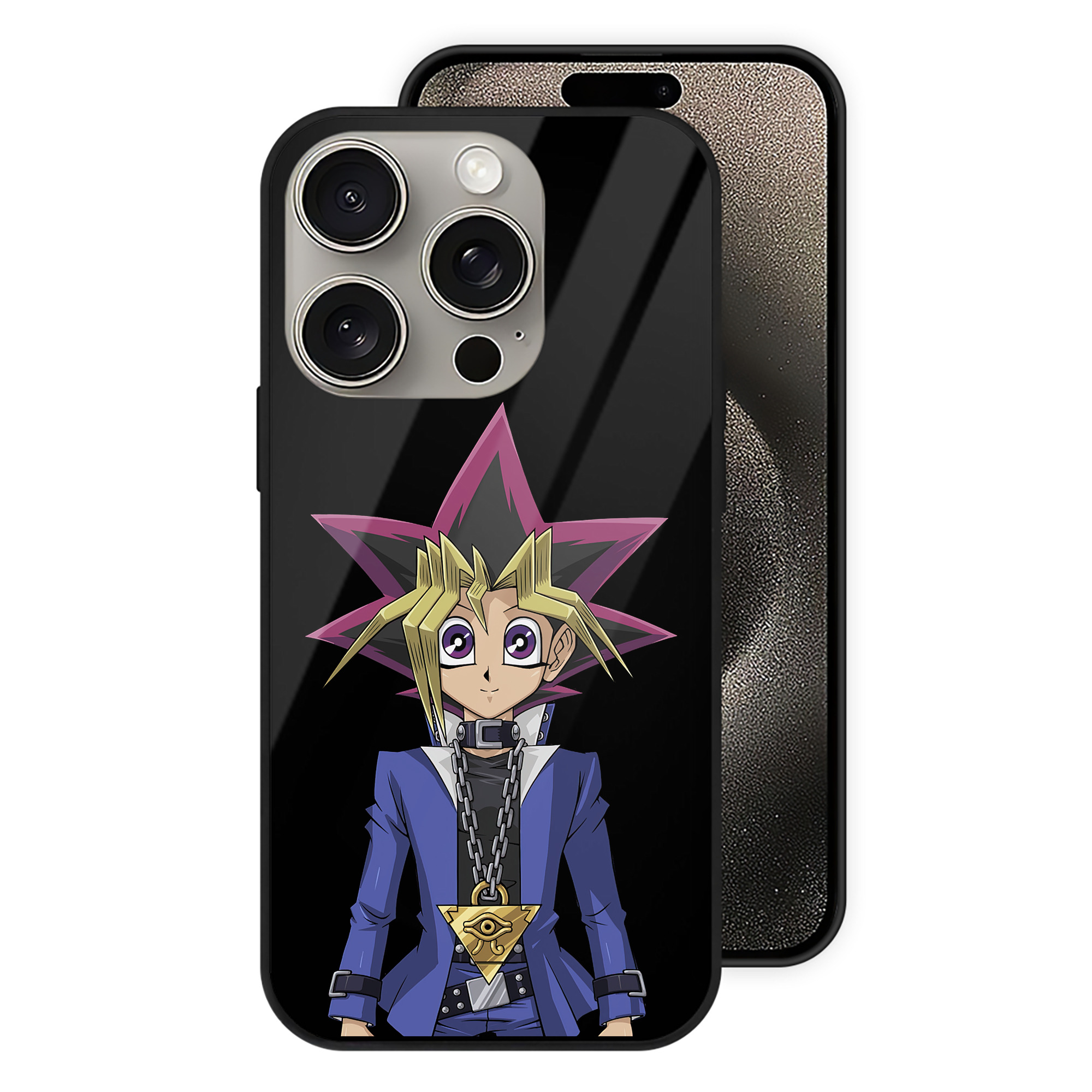 （画像用） 遊☆戯☆王 Yu-Gi-Oh! 【iPhone15Pro対応】スマホケース 耐衝撃＆黄変防止 背面ガラス