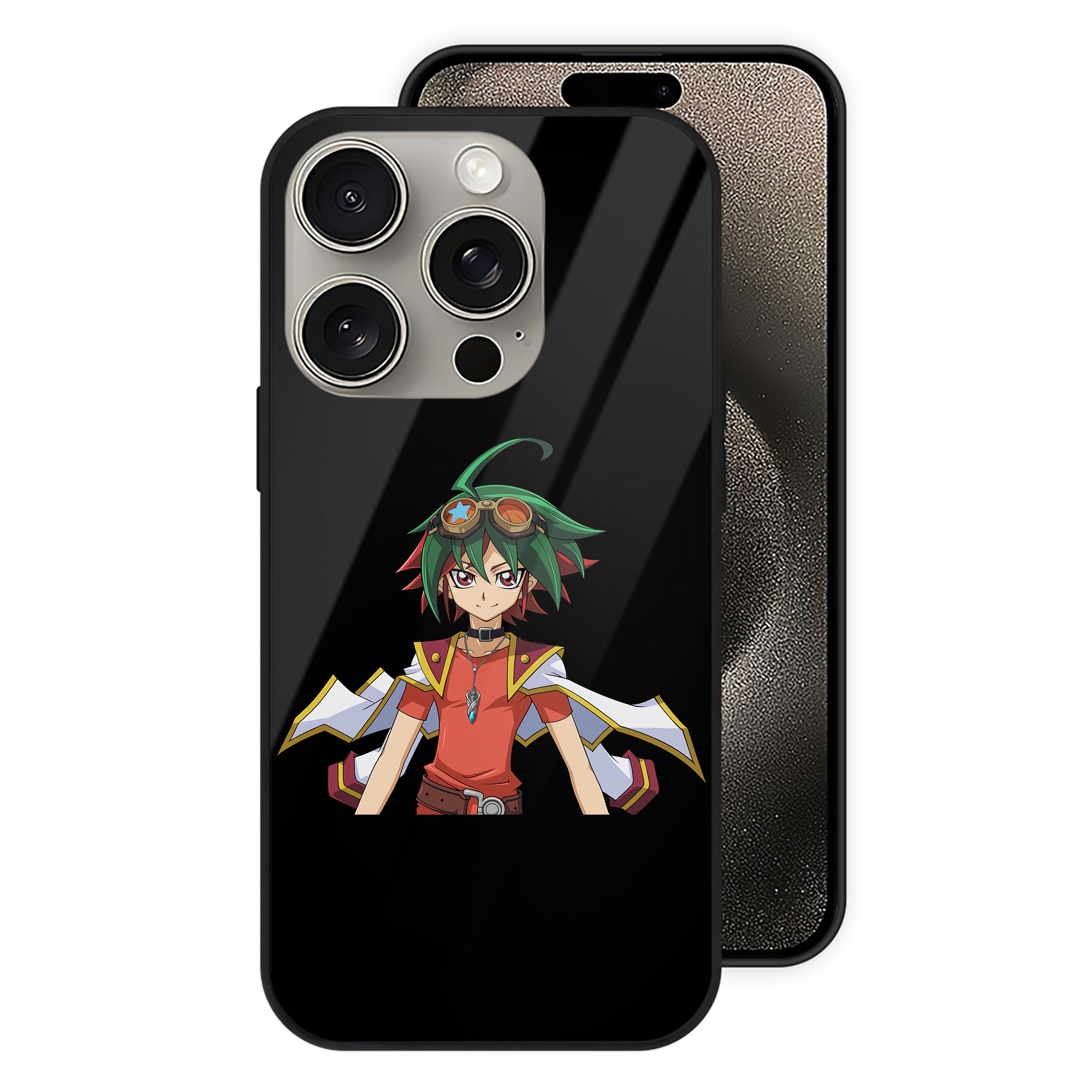 （画像用） 遊☆戯☆王 Yu-Gi-Oh! 【iPhone15Pro対応】スマホケース 耐衝撃＆黄変防止 背面ガラス