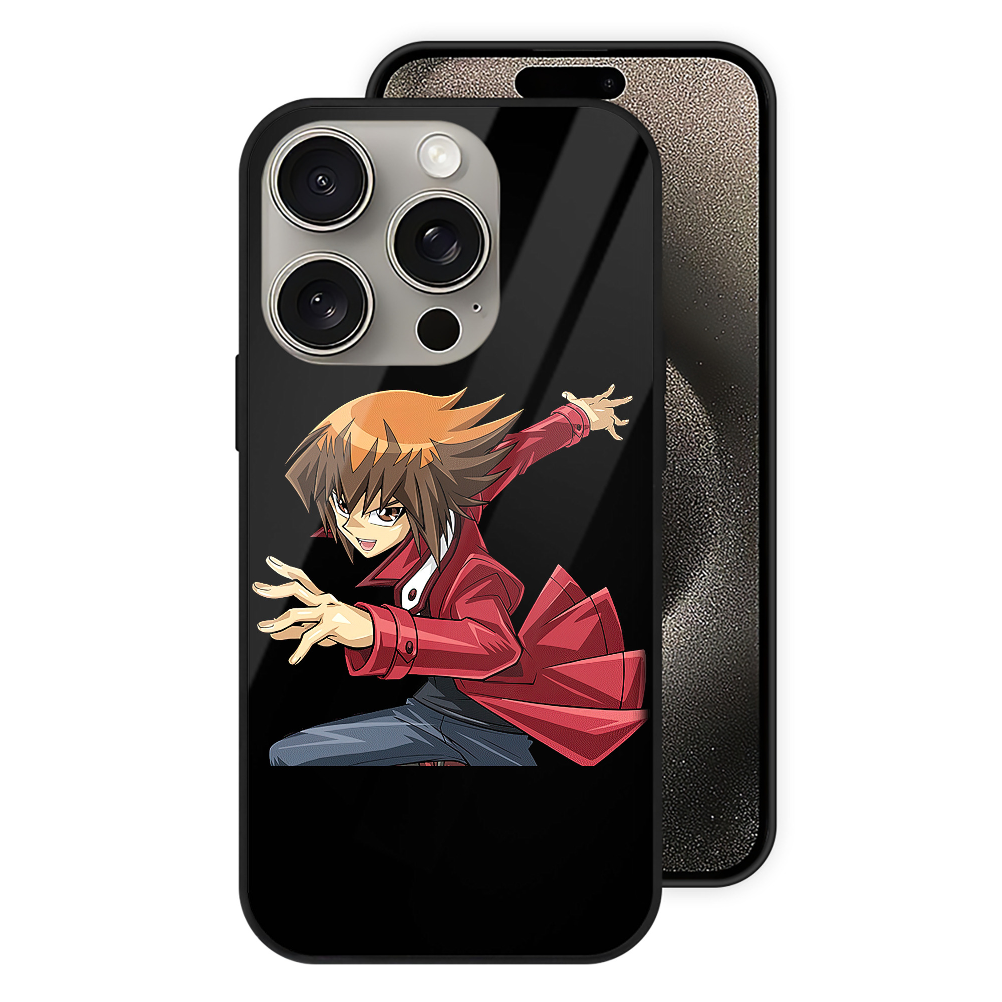 （画像用） 遊☆戯☆王 Yu-Gi-Oh! 【iPhone15Pro対応】スマホケース 耐衝撃＆黄変防止 背面ガラス