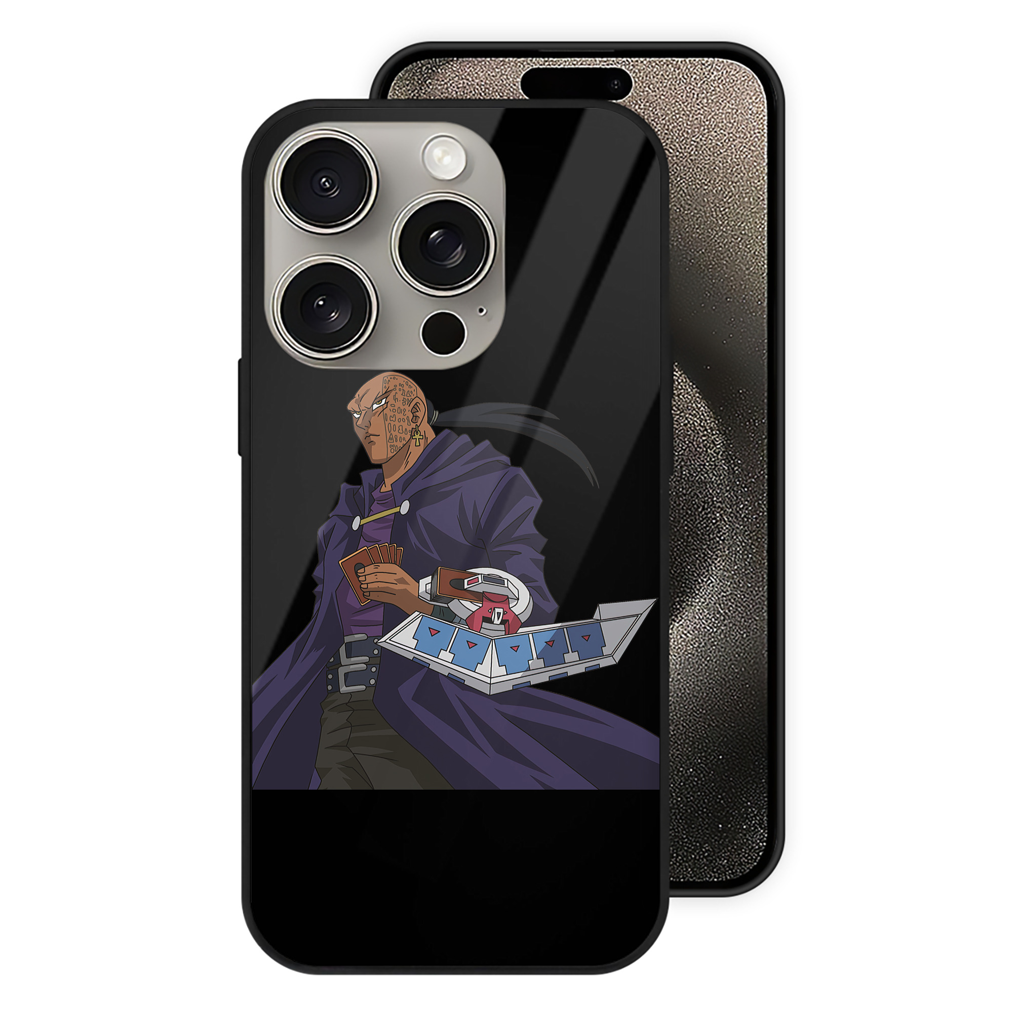 （画像用） 遊☆戯☆王 Yu-Gi-Oh! 【iPhone15Pro対応】スマホケース 耐衝撃＆黄変防止 背面ガラス