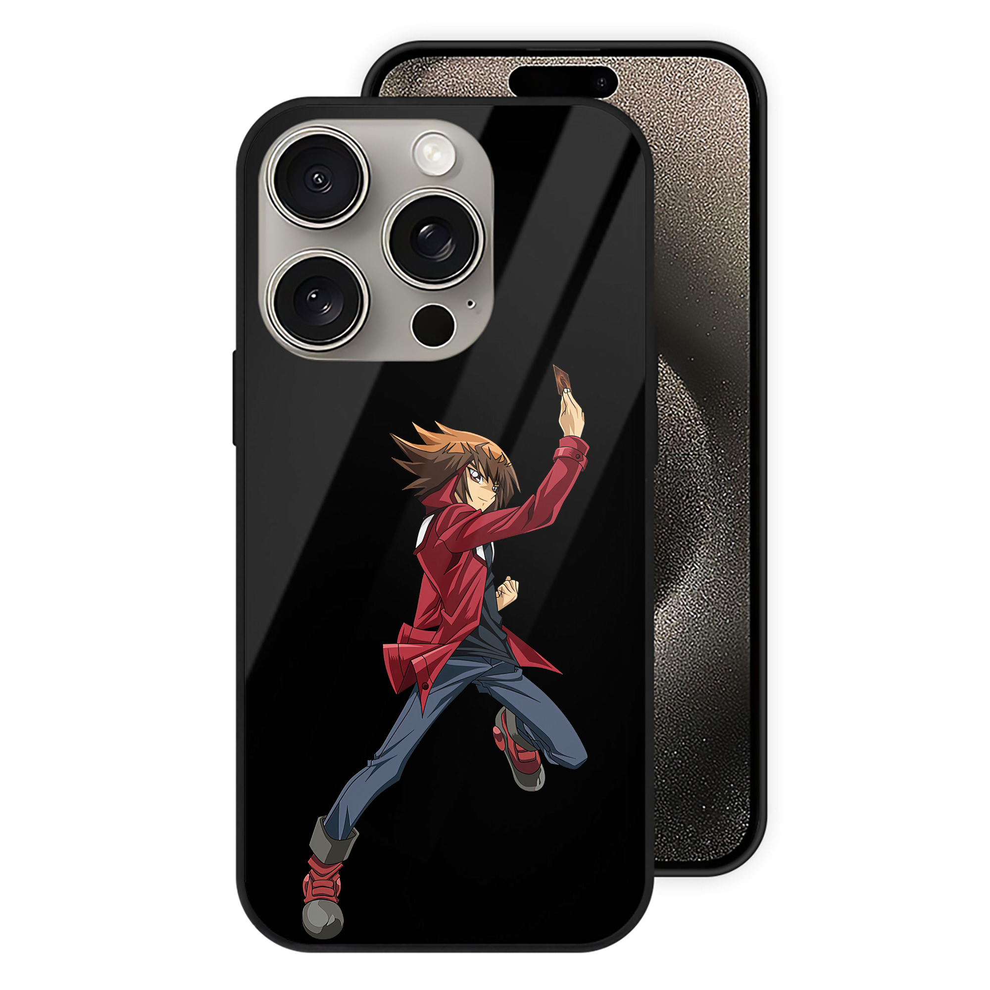 （画像用） 遊☆戯☆王 Yu-Gi-Oh! 【iPhone15Pro対応】スマホケース 耐衝撃＆黄変防止 背面ガラス