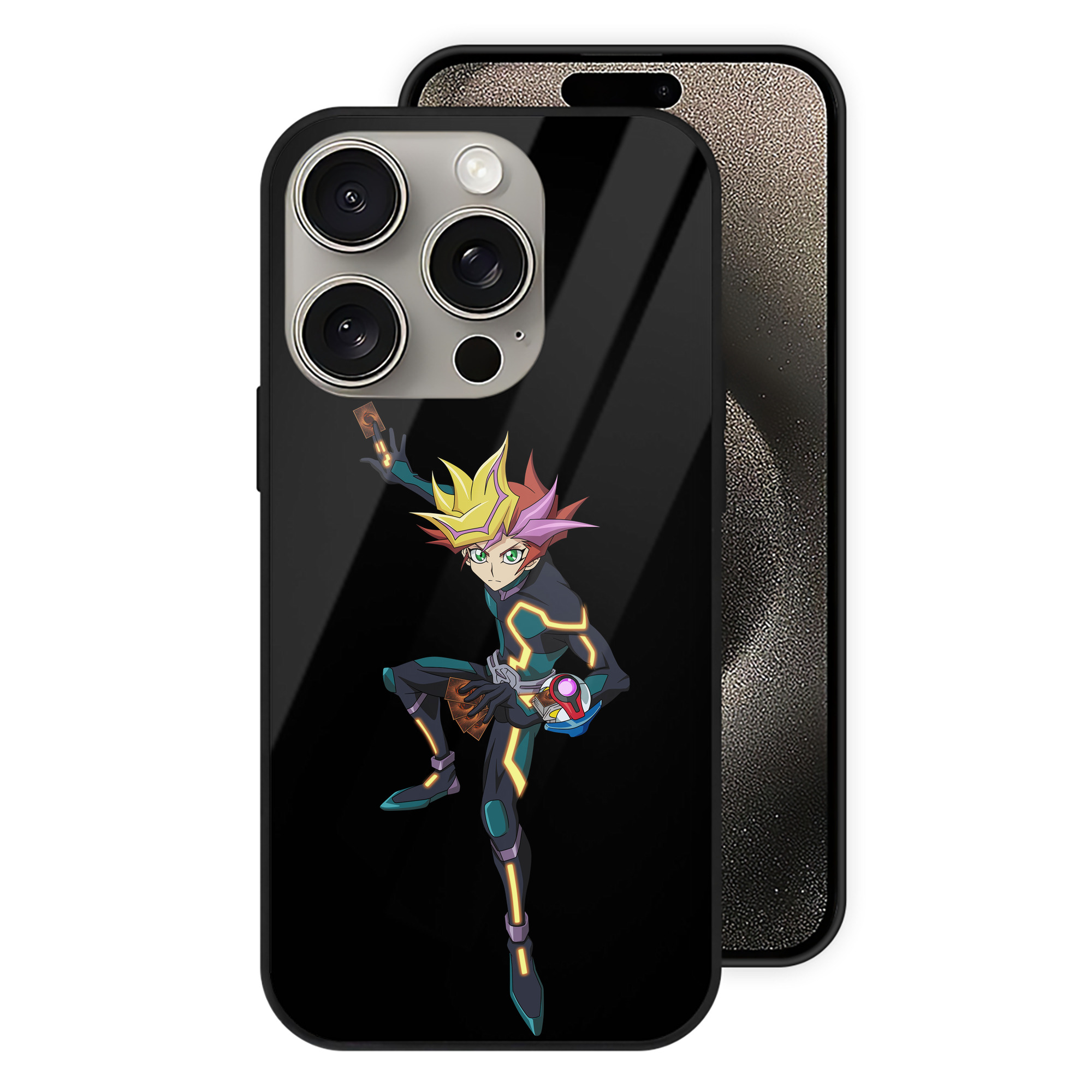 遊☆戯☆王 Yu-Gi-Oh! 【iPhone15Pro対応】スマホケース 耐衝撃＆黄変防止 背面ガラス