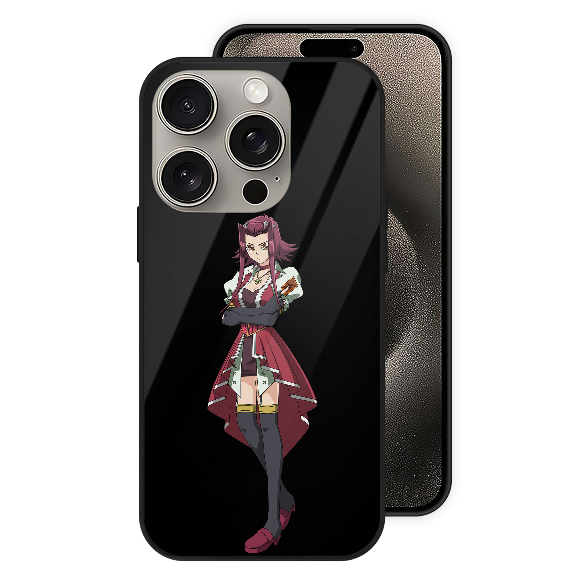 （画像用） 遊☆戯☆王 Yu-Gi-Oh! 【iPhone15Pro対応】スマホケース 耐衝撃＆黄変防止 背面ガラス