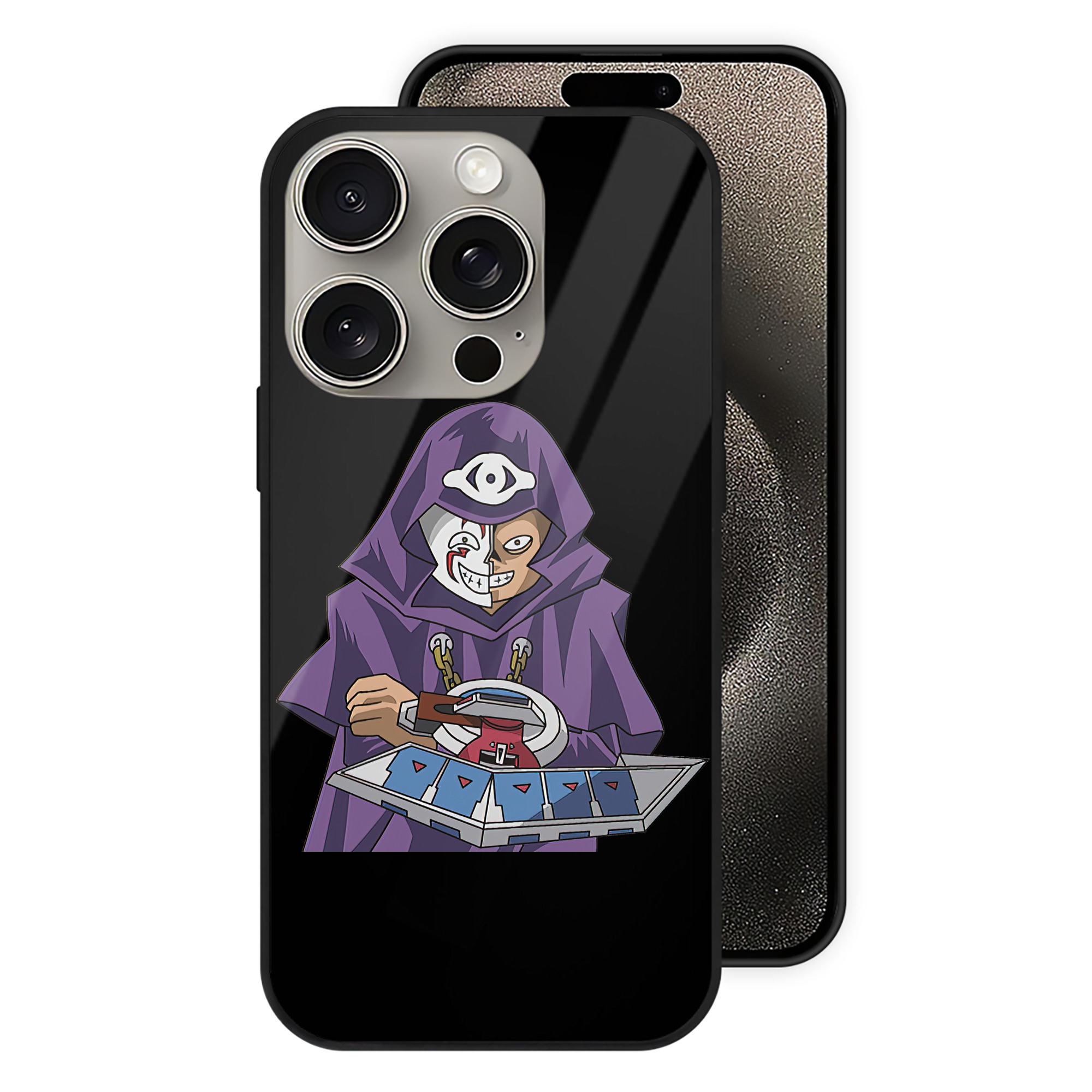 （画像用） 遊☆戯☆王 Yu-Gi-Oh! 【iPhone15Pro対応】スマホケース 耐衝撃＆黄変防止 背面ガラス