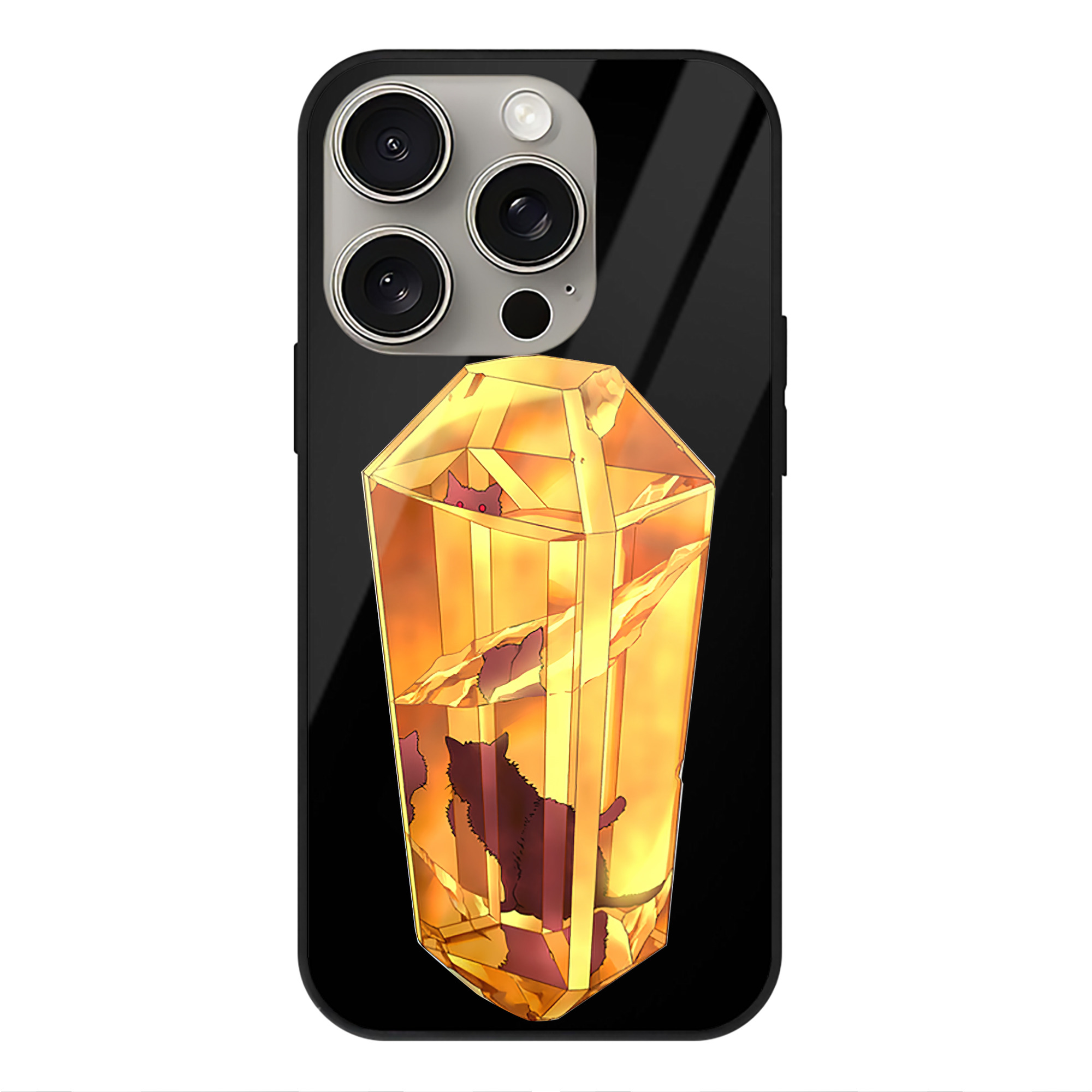 遊☆戯☆王 Yu-Gi-Oh! 【iPhone15Pro対応】スマホケース 耐衝撃＆黄変防止 背面ガラス