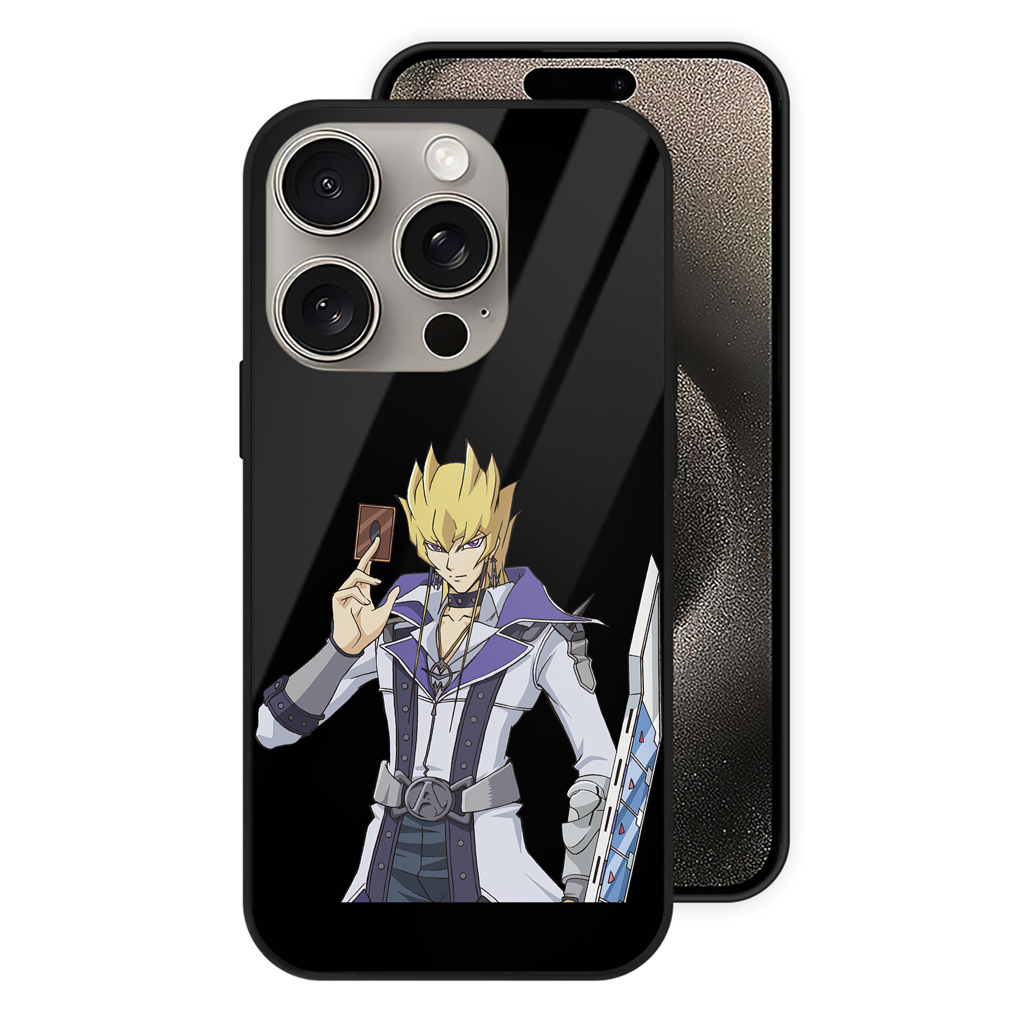 （画像用） 遊☆戯☆王 Yu-Gi-Oh! 【iPhone15Pro対応】スマホケース 耐衝撃＆黄変防止 背面ガラス