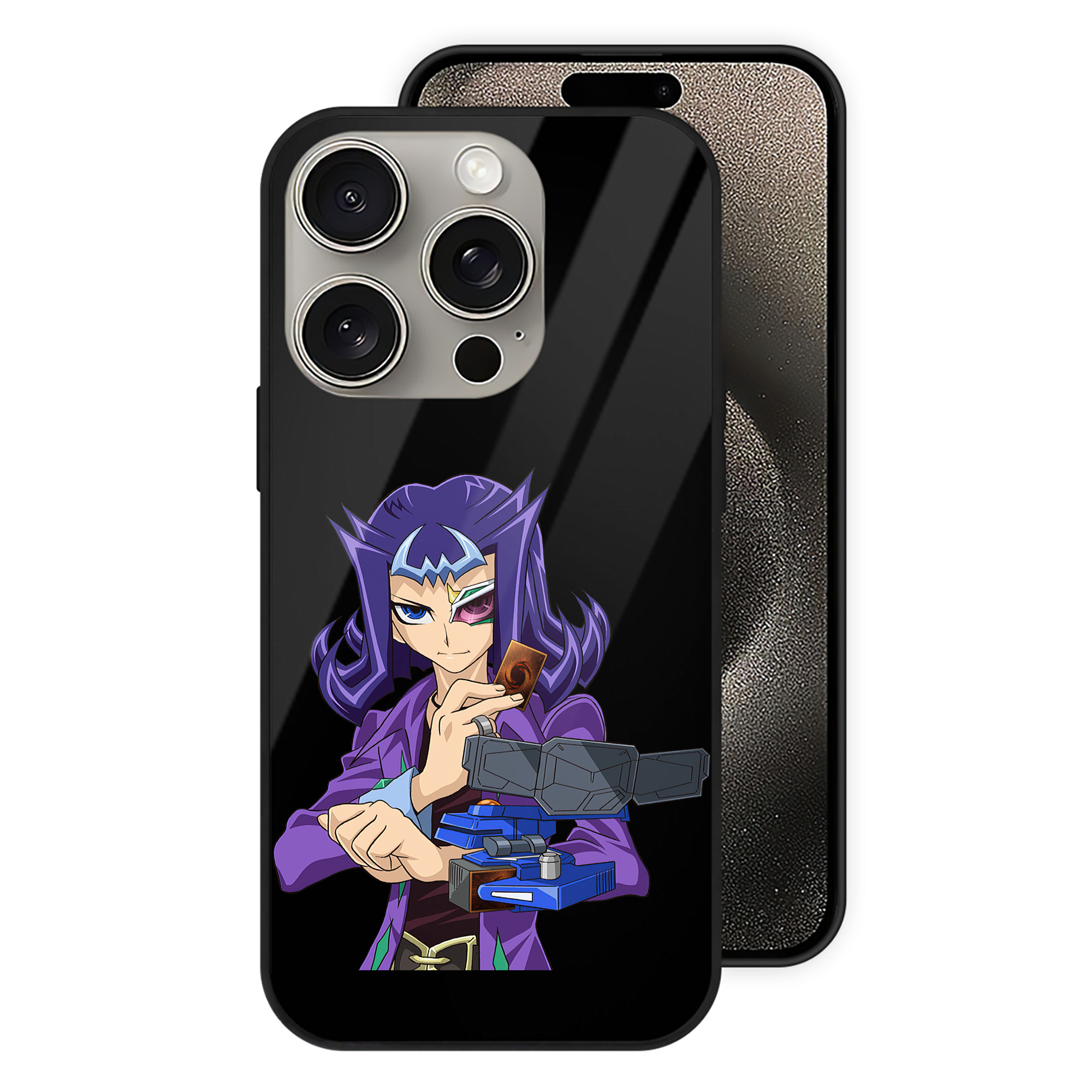 （画像用） 遊☆戯☆王 Yu-Gi-Oh! 【iPhone15Pro対応】スマホケース 耐衝撃＆黄変防止 背面ガラス
