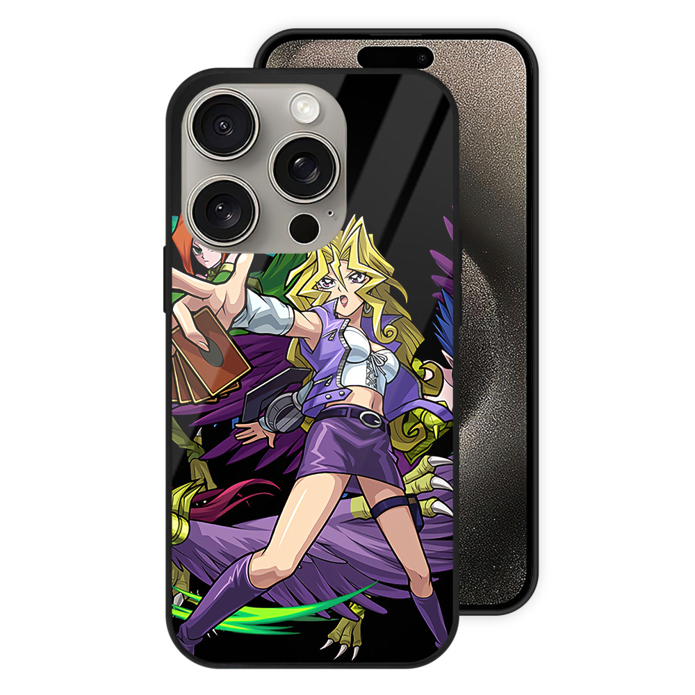 （画像用） 遊☆戯☆王 Yu-Gi-Oh! 【iPhone15Pro対応】スマホケース 耐衝撃＆黄変防止 背面ガラス