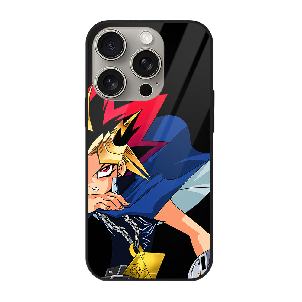 （画像用） 遊☆戯☆王 Yu-Gi-Oh! 【iPhone15Pro対応】スマホケース 耐衝撃＆黄変防止 背面ガラス