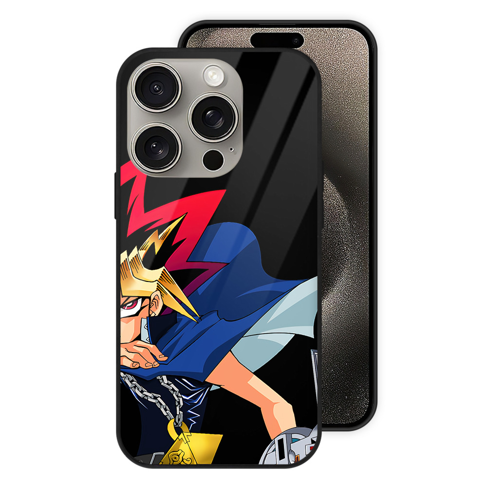 （画像用） 遊☆戯☆王 Yu-Gi-Oh! 【iPhone15Pro対応】スマホケース 耐衝撃＆黄変防止 背面ガラス