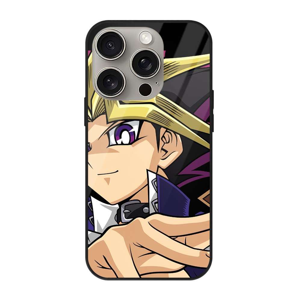 遊☆戯☆王 Yu-Gi-Oh! 【iPhone15Pro対応】スマホケース 耐衝撃＆黄変防止 背面ガラス