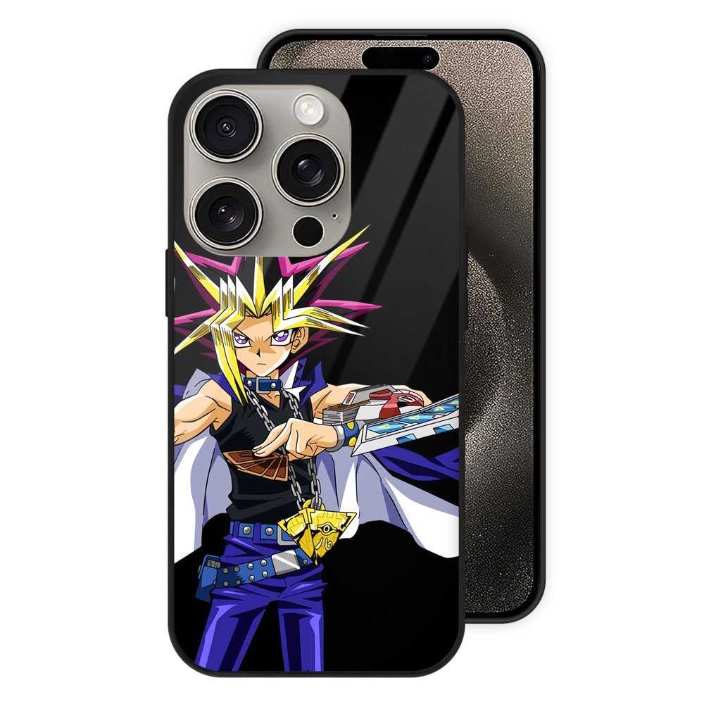 （画像用） 遊☆戯☆王 Yu-Gi-Oh! 【iPhone15Pro対応】スマホケース 耐衝撃＆黄変防止 背面ガラス