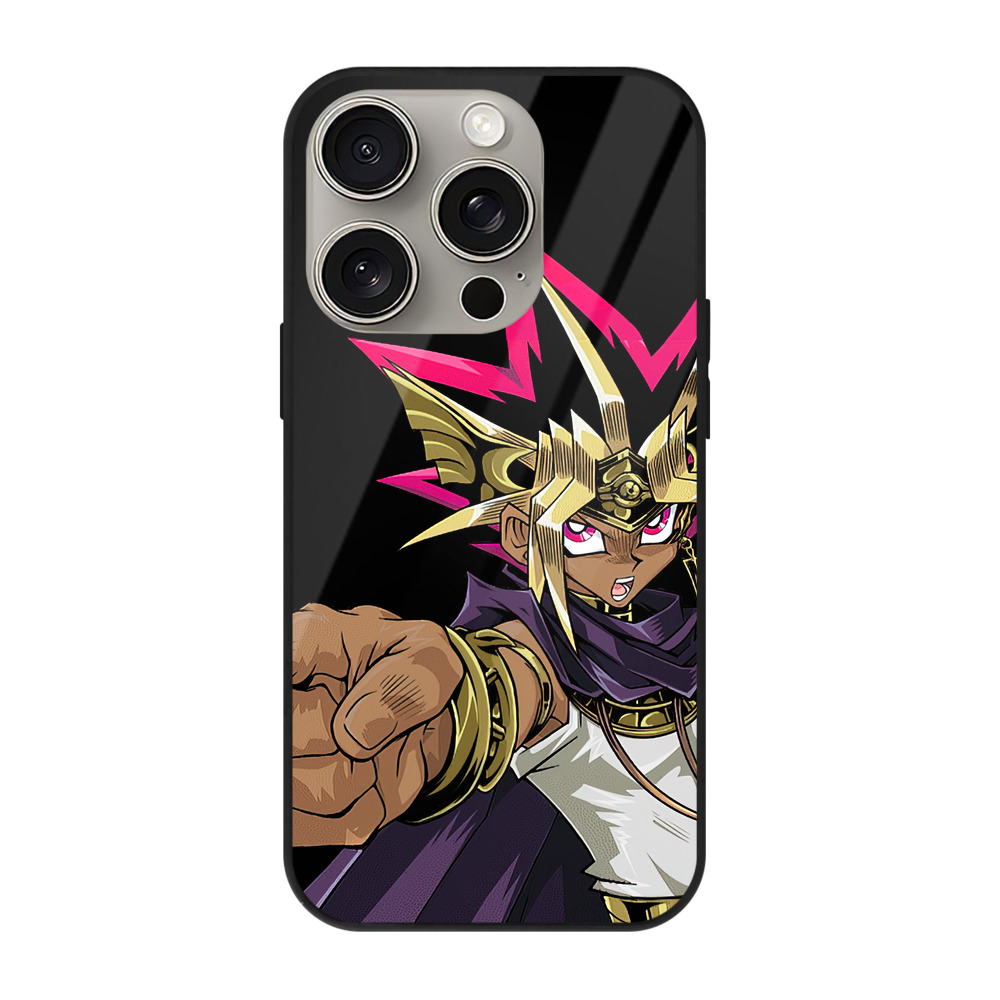 （画像用） 遊☆戯☆王 Yu-Gi-Oh! 【iPhone15Pro対応】スマホケース 耐衝撃＆黄変防止 背面ガラス