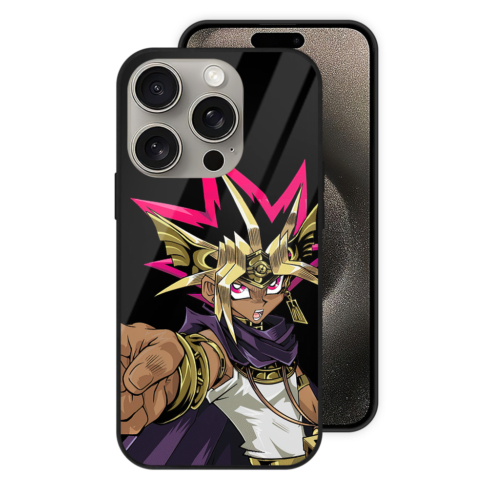 （画像用） 遊☆戯☆王 Yu-Gi-Oh! 【iPhone15Pro対応】スマホケース 耐衝撃＆黄変防止 背面ガラス