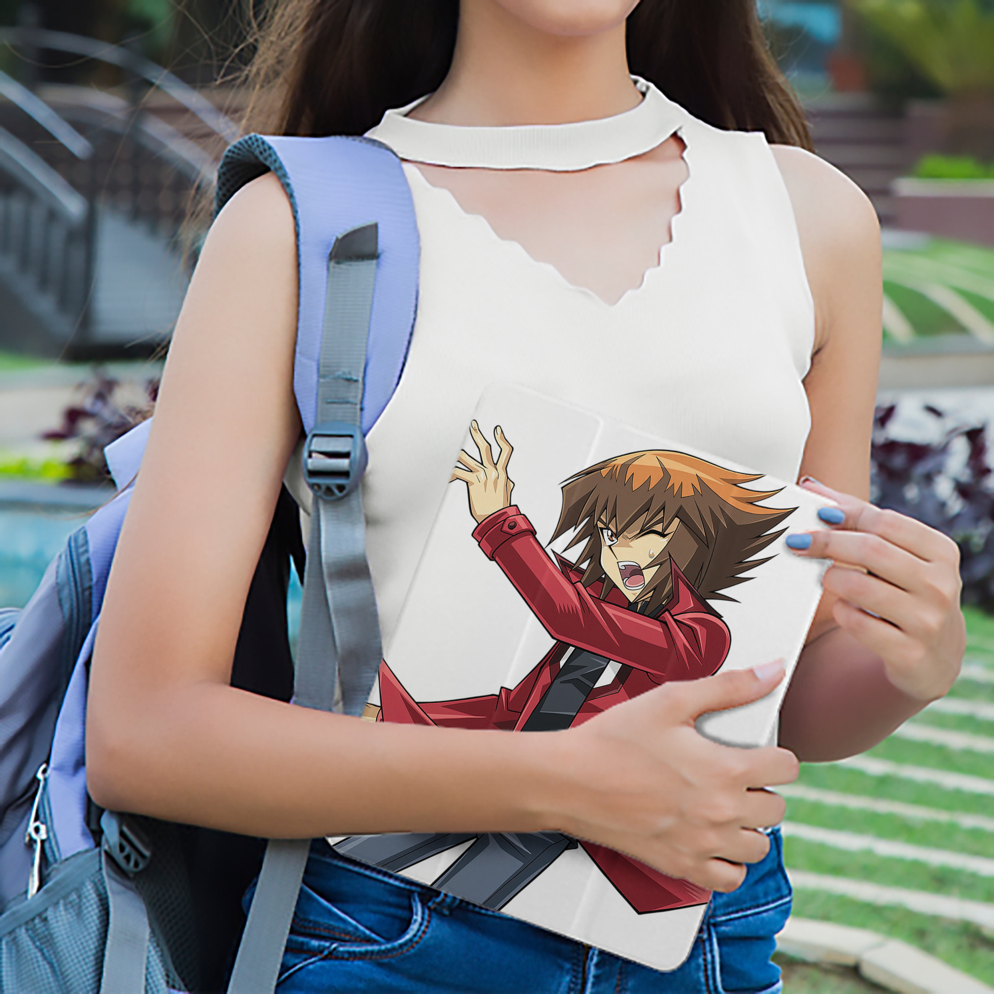 遊☆戯☆王 Yu-Gi-Oh! IPad ケース ペン収納付き 三つ折りスタンド PUレザー×シリコン 対応機種9.5/10.5/10.9インチ