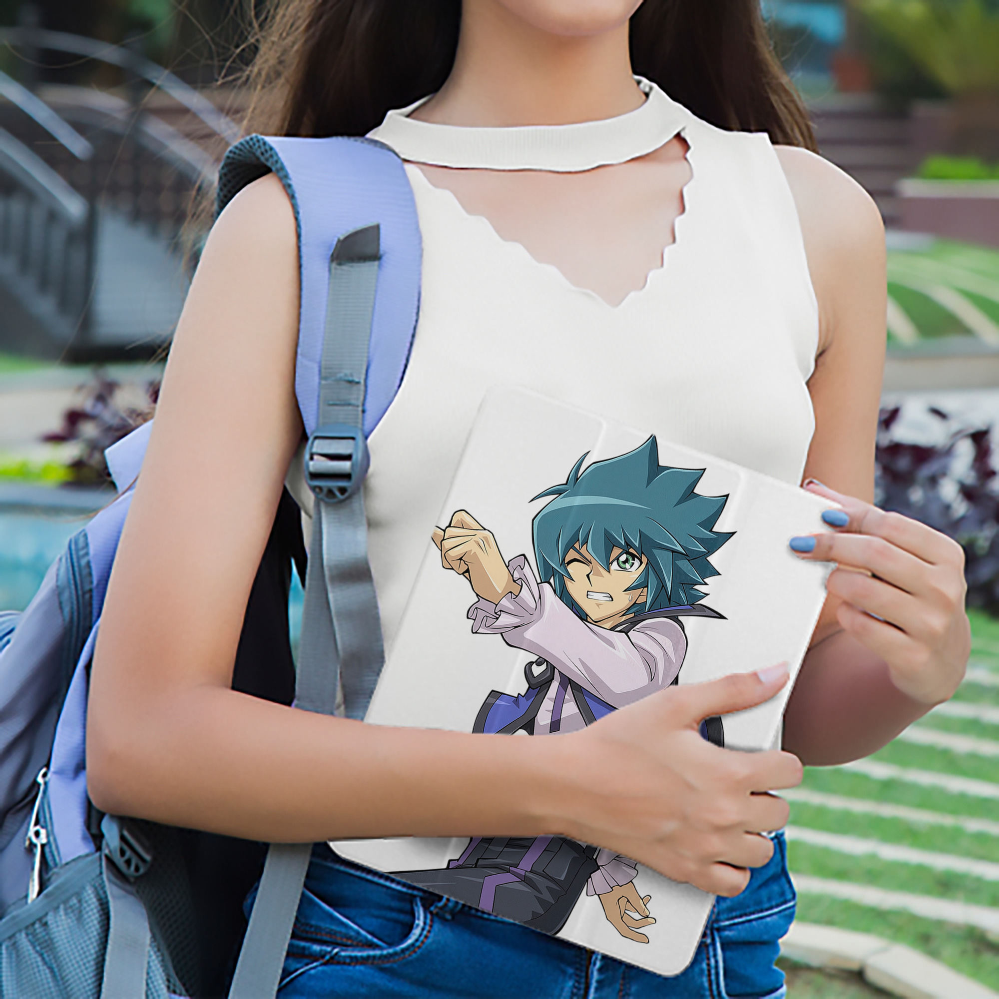 遊☆戯☆王 Yu-Gi-Oh! IPad ケース ペン収納付き 三つ折りスタンド PUレザー×シリコン 対応機種9.5/10.5/10.9インチ