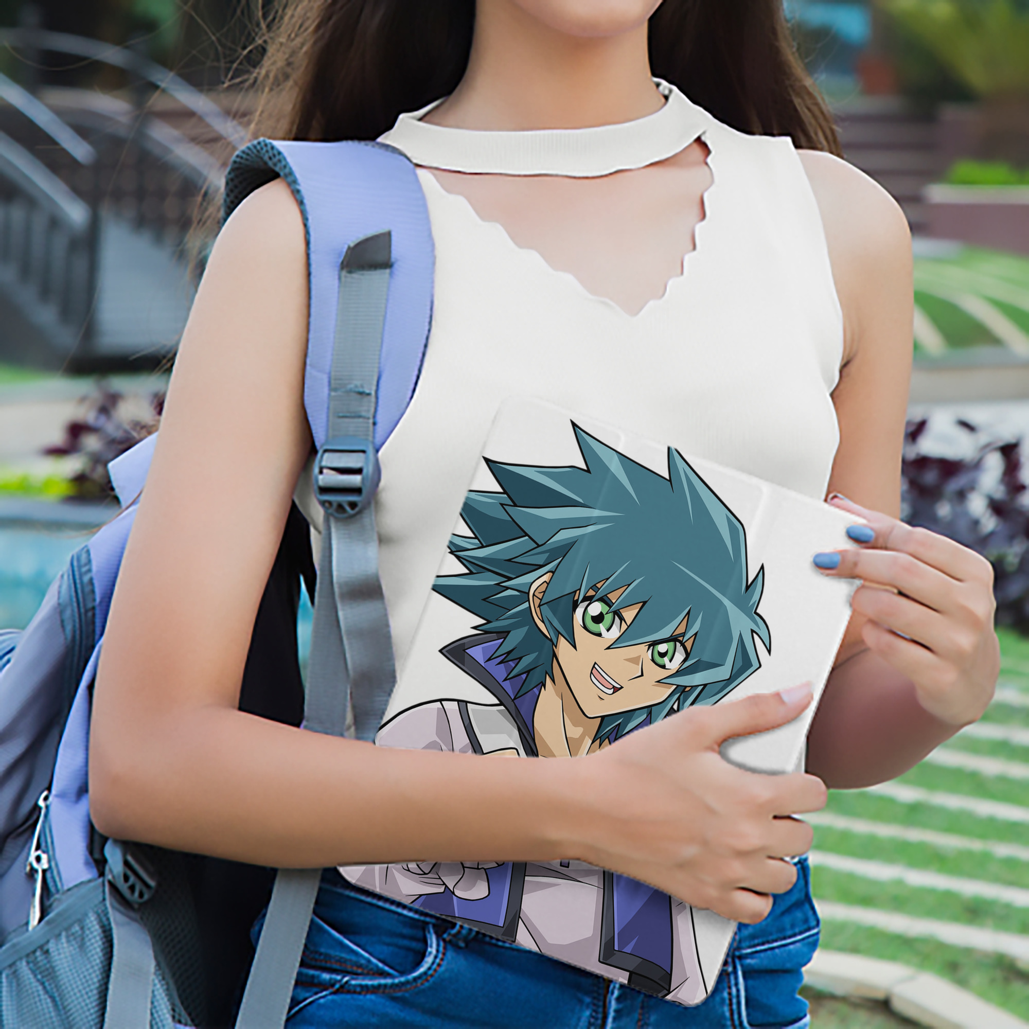 遊☆戯☆王 Yu-Gi-Oh! IPad ケース ペン収納付き 三つ折りスタンド PUレザー×シリコン 対応機種9.5/10.5/10.9インチ