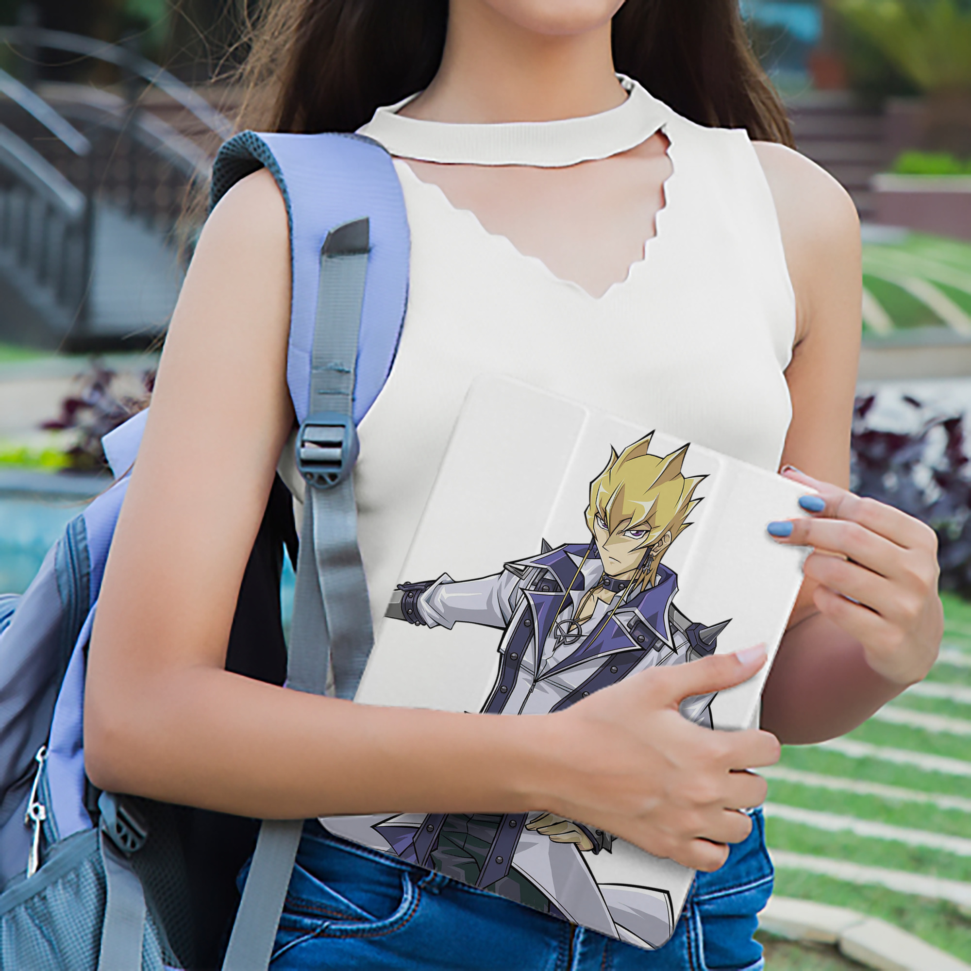 遊☆戯☆王 Yu-Gi-Oh! IPad ケース ペン収納付き 三つ折りスタンド PUレザー×シリコン 対応機種9.5/10.5/10.9インチ