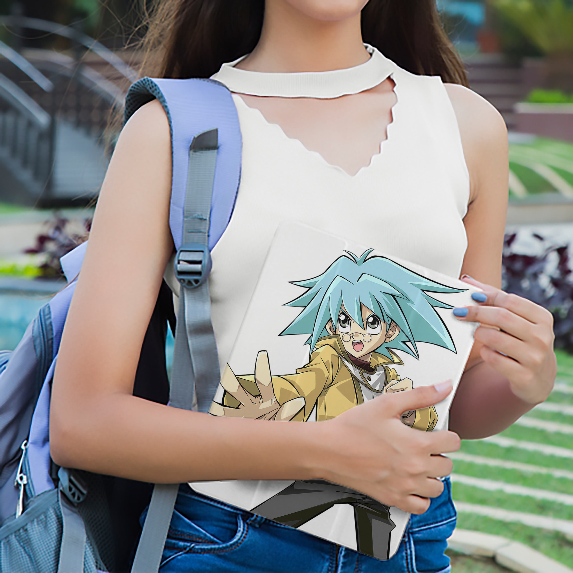 遊☆戯☆王 Yu-Gi-Oh! IPad ケース ペン収納付き 三つ折りスタンド PUレザー×シリコン 対応機種9.5/10.5/10.9インチ