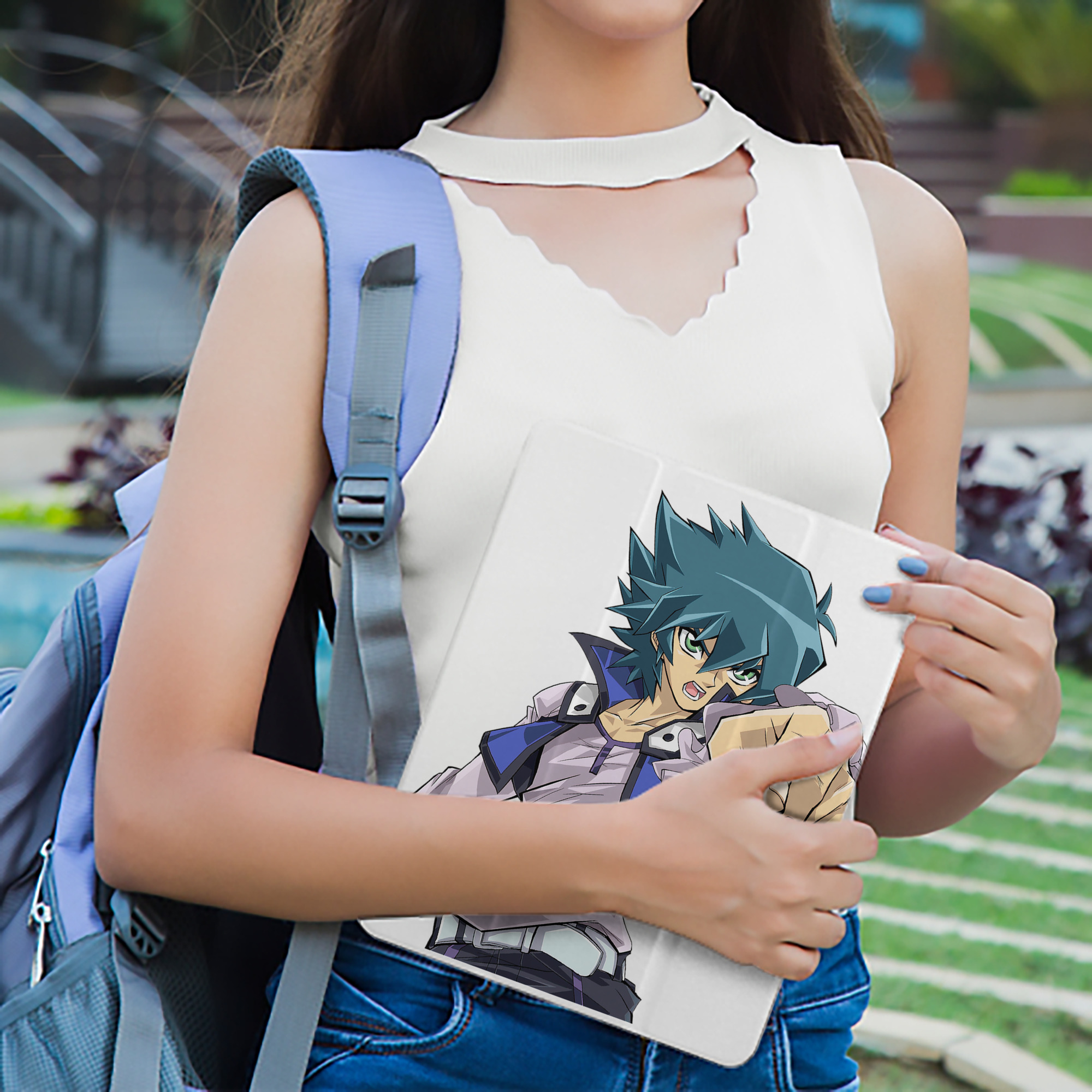 遊☆戯☆王 Yu-Gi-Oh! IPad ケース ペン収納付き 三つ折りスタンド PUレザー×シリコン 対応機種9.5/10.5/10.9インチ